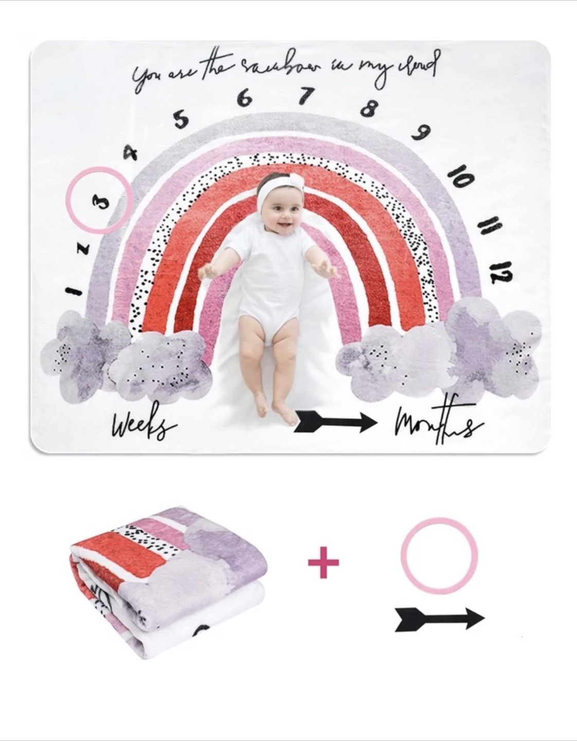 Rainbow Baby Blanket - Photo Prop
