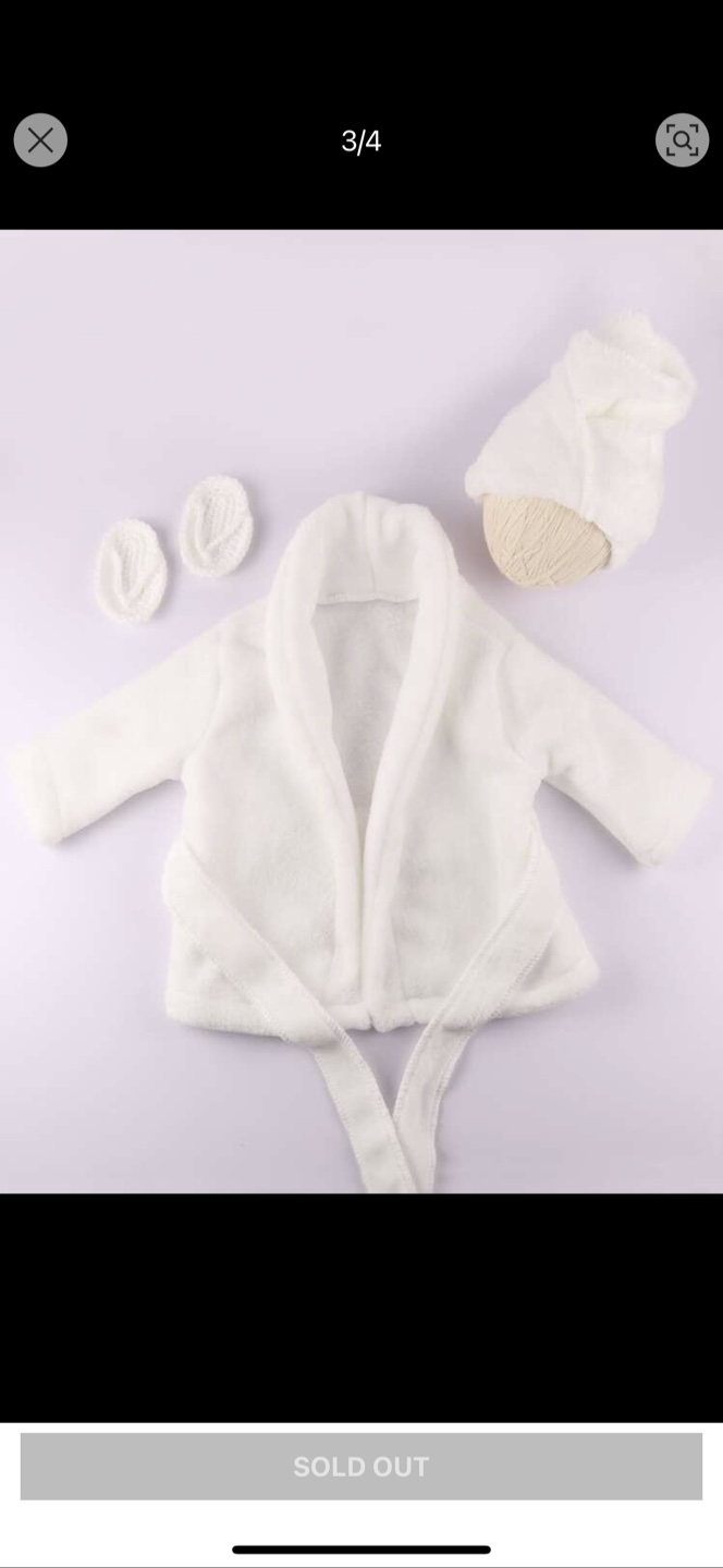 Photo prop Baby Bathrobe Set