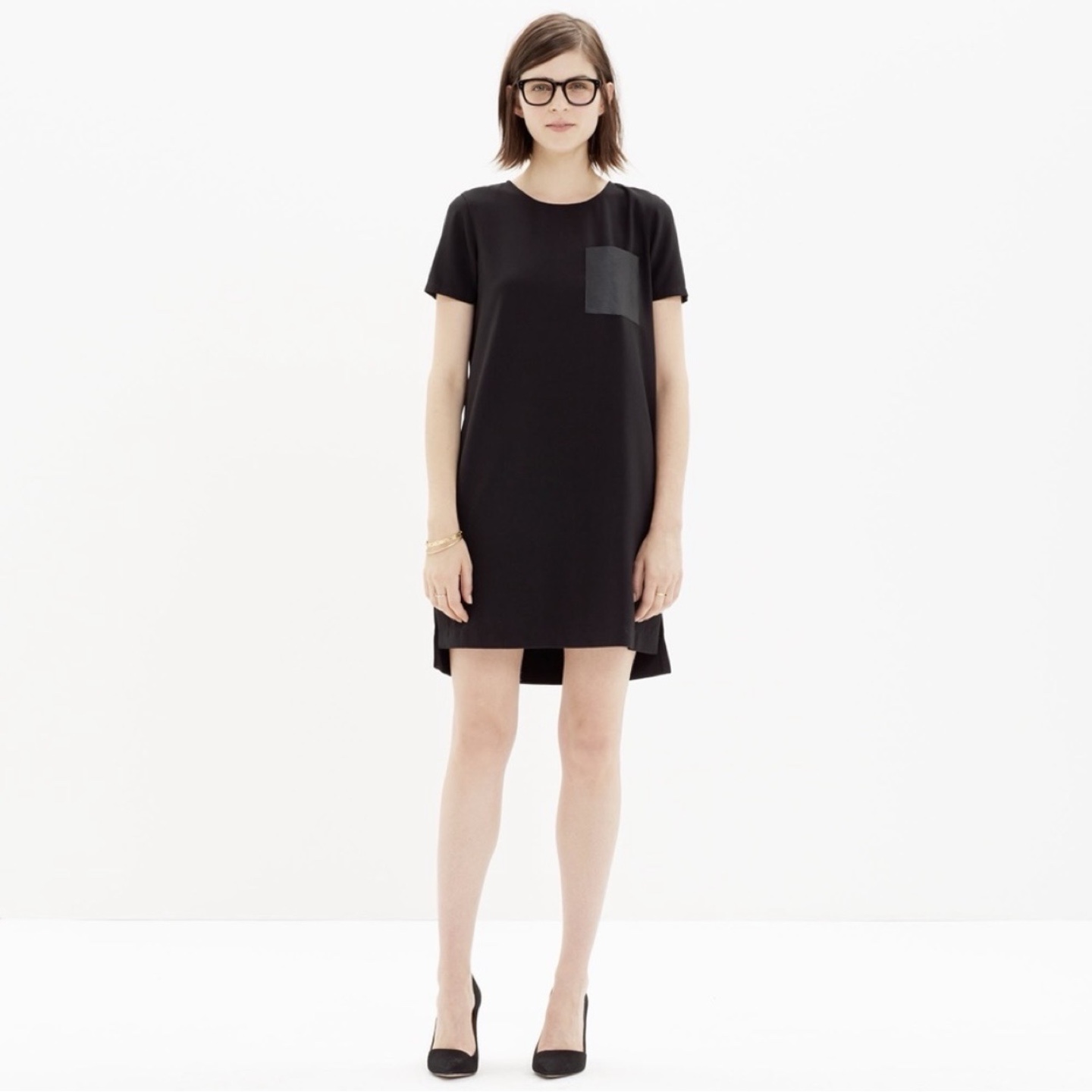 Madewell Leather Pocket T-Shirt Dress
