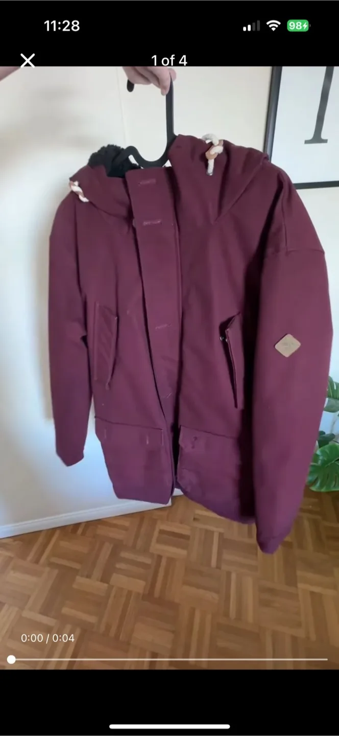 Burgundy Winter Coat - Size Medium thumbnail