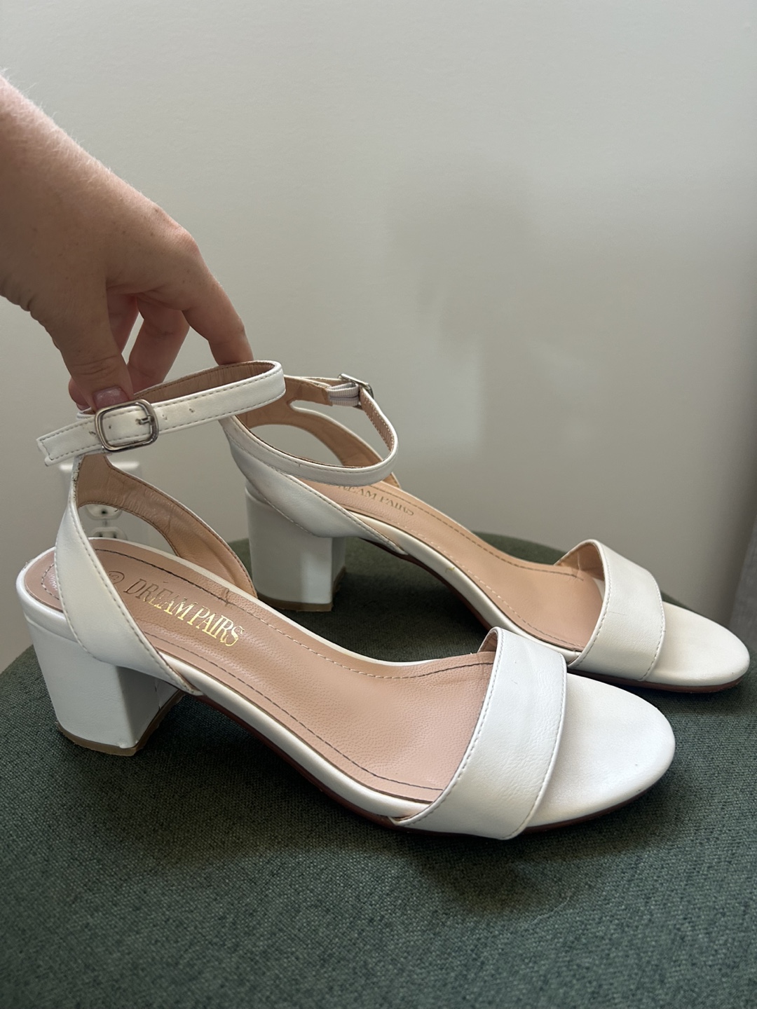 White Ankle Strap Heels - photo 4