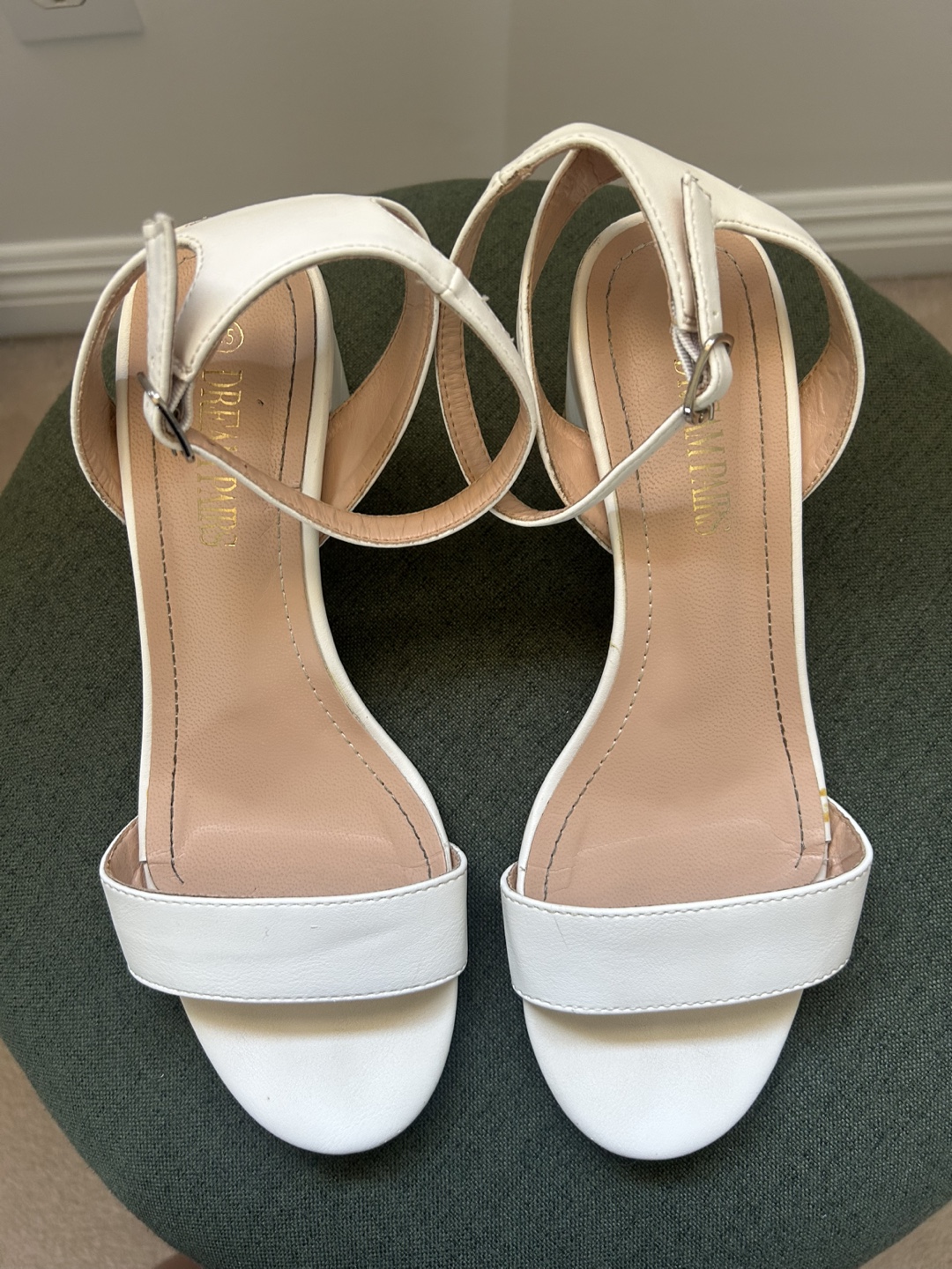 White Ankle Strap Heels - photo 3