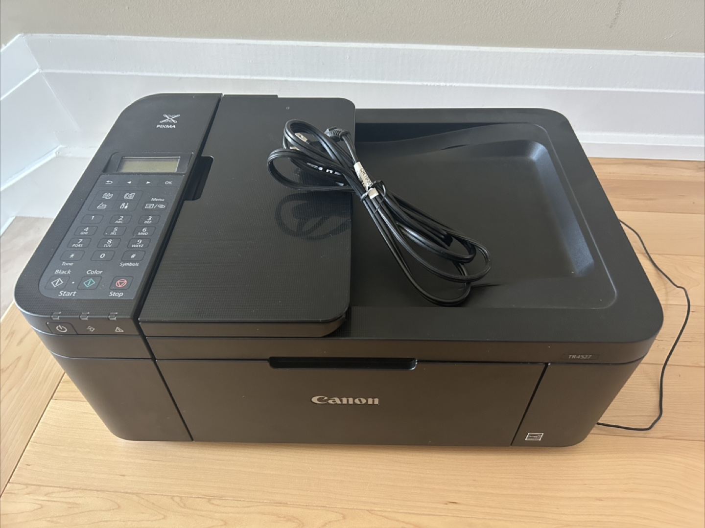 Canon PIXMA TR4527 Printer with 9 black ink cartridges