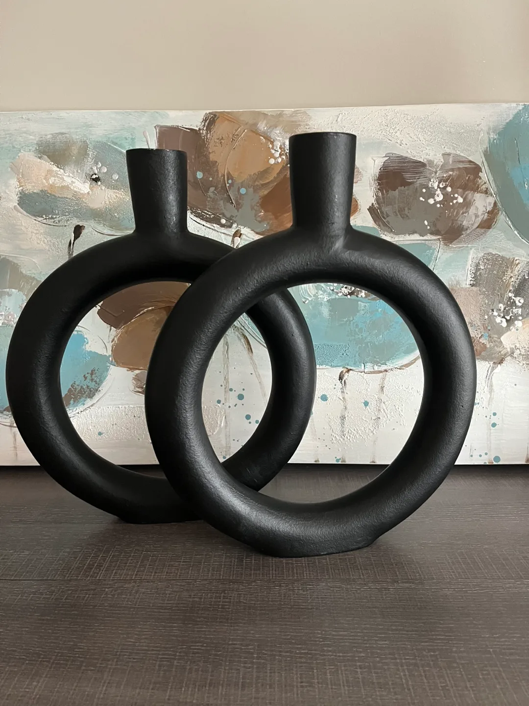 Set of 2 Black Decorative Vases-price is for both image indicator(2)