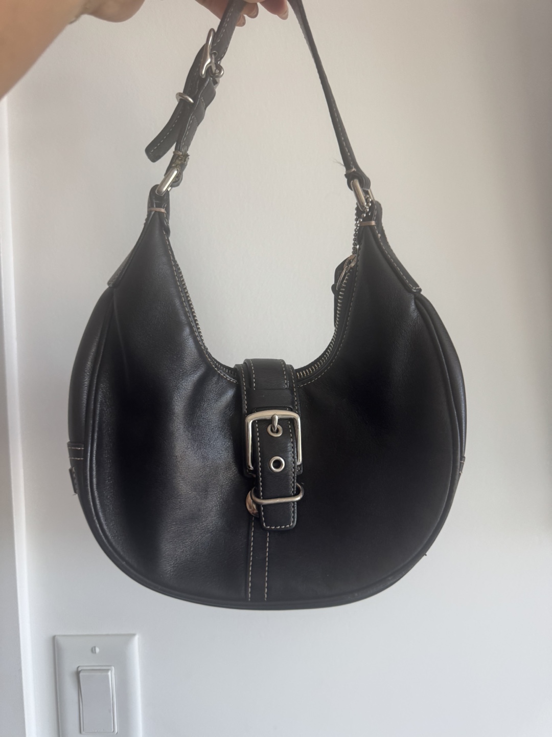Coach Black Leather Hobo Bag
