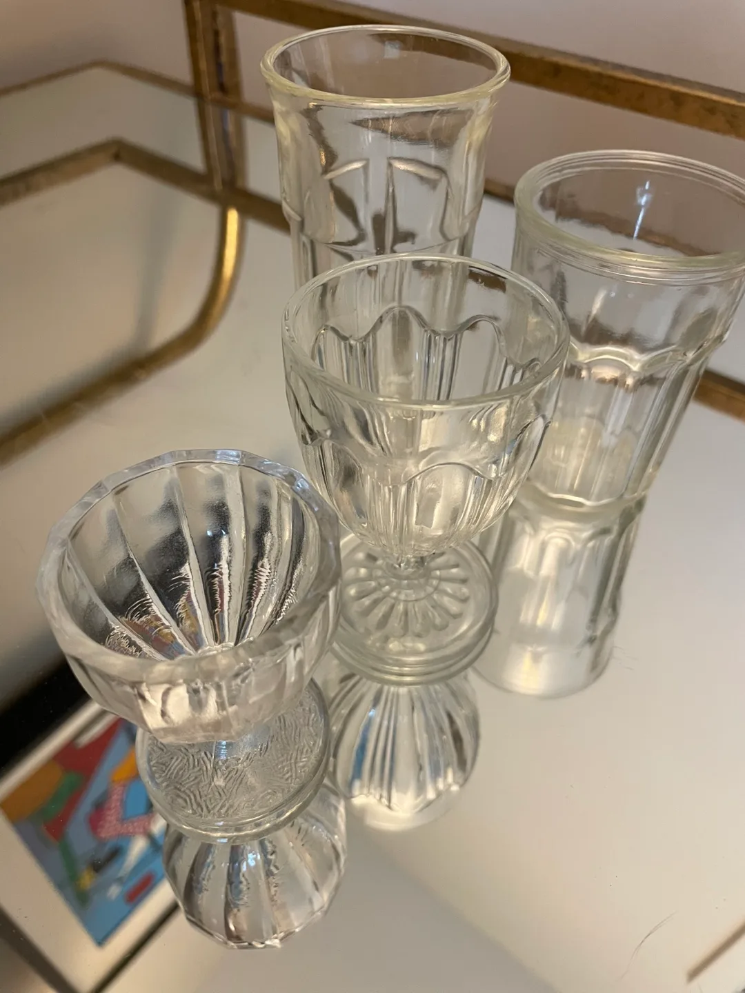Vintage Depression Glass egg & juice cups bundle of 4 image indicator(5)