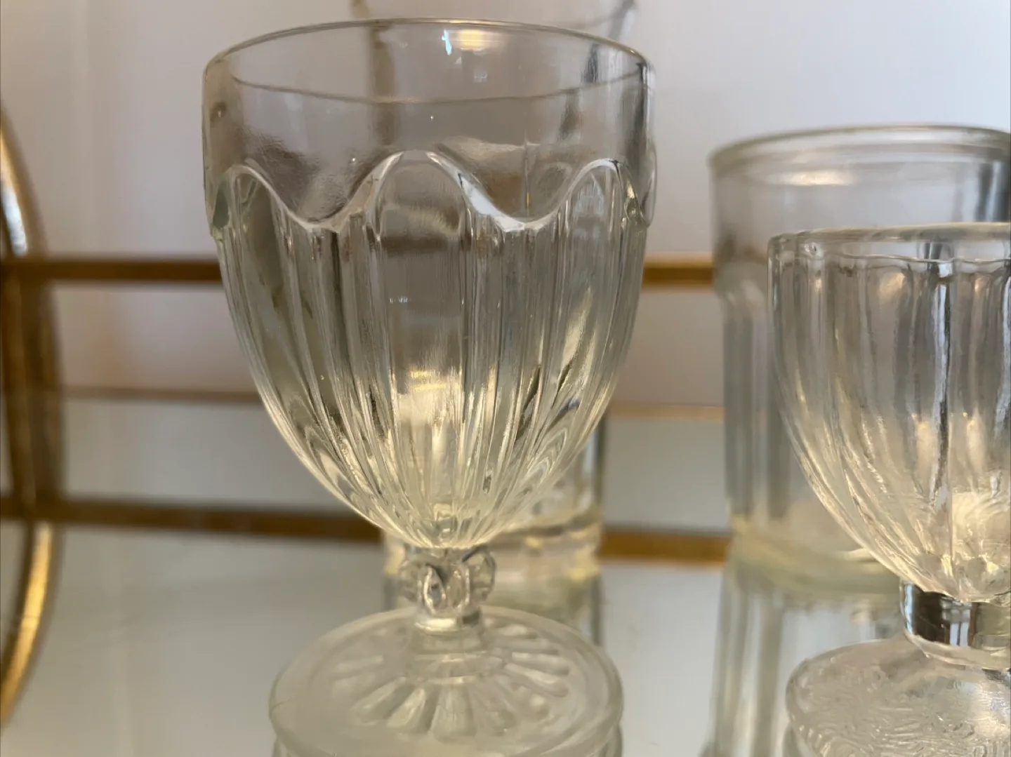 Vintage Depression Glass egg & juice cups bundle of 4 image indicator(3)