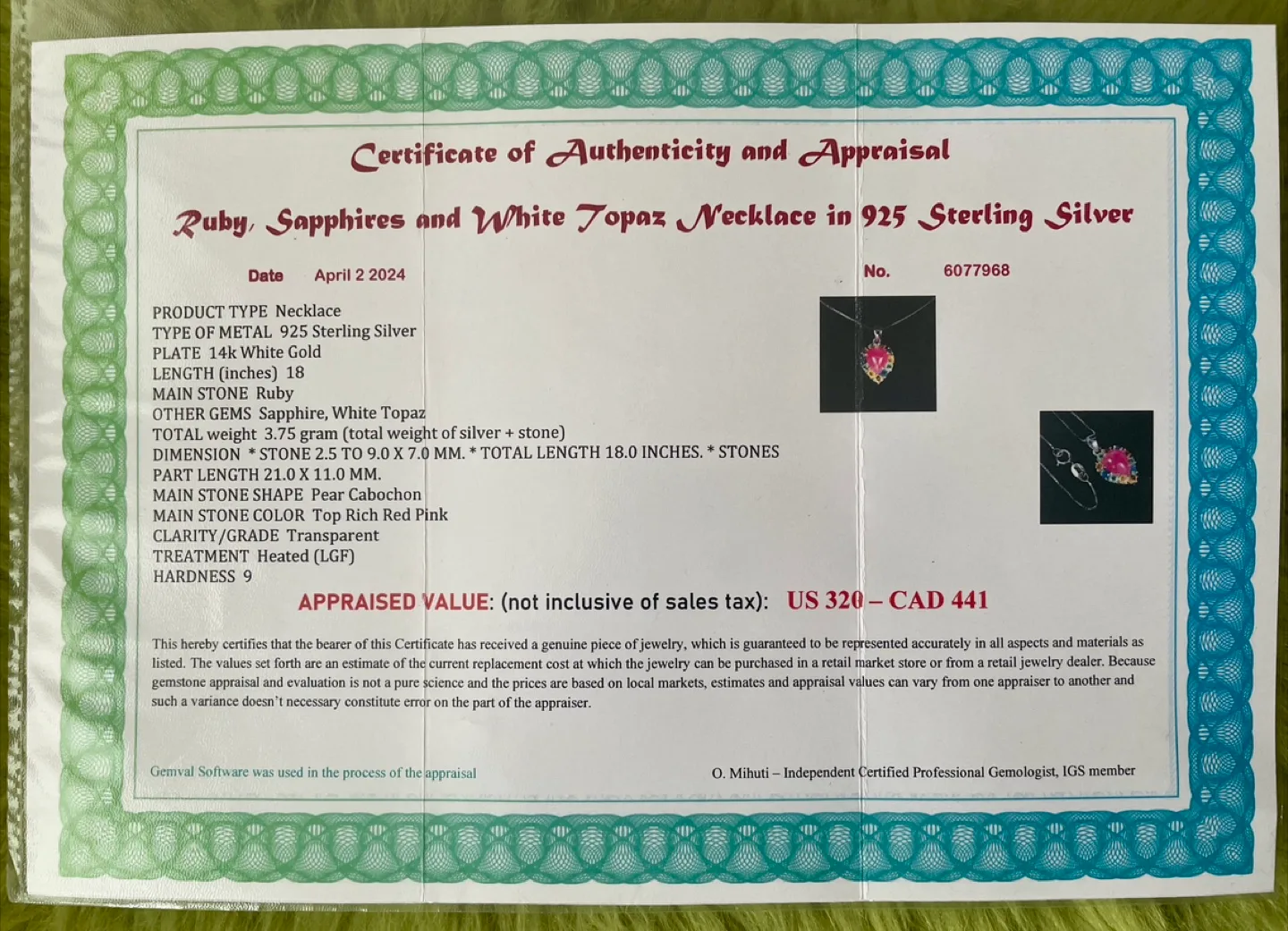 Ruby & Sapphire Jewellery Set image indicator(8)