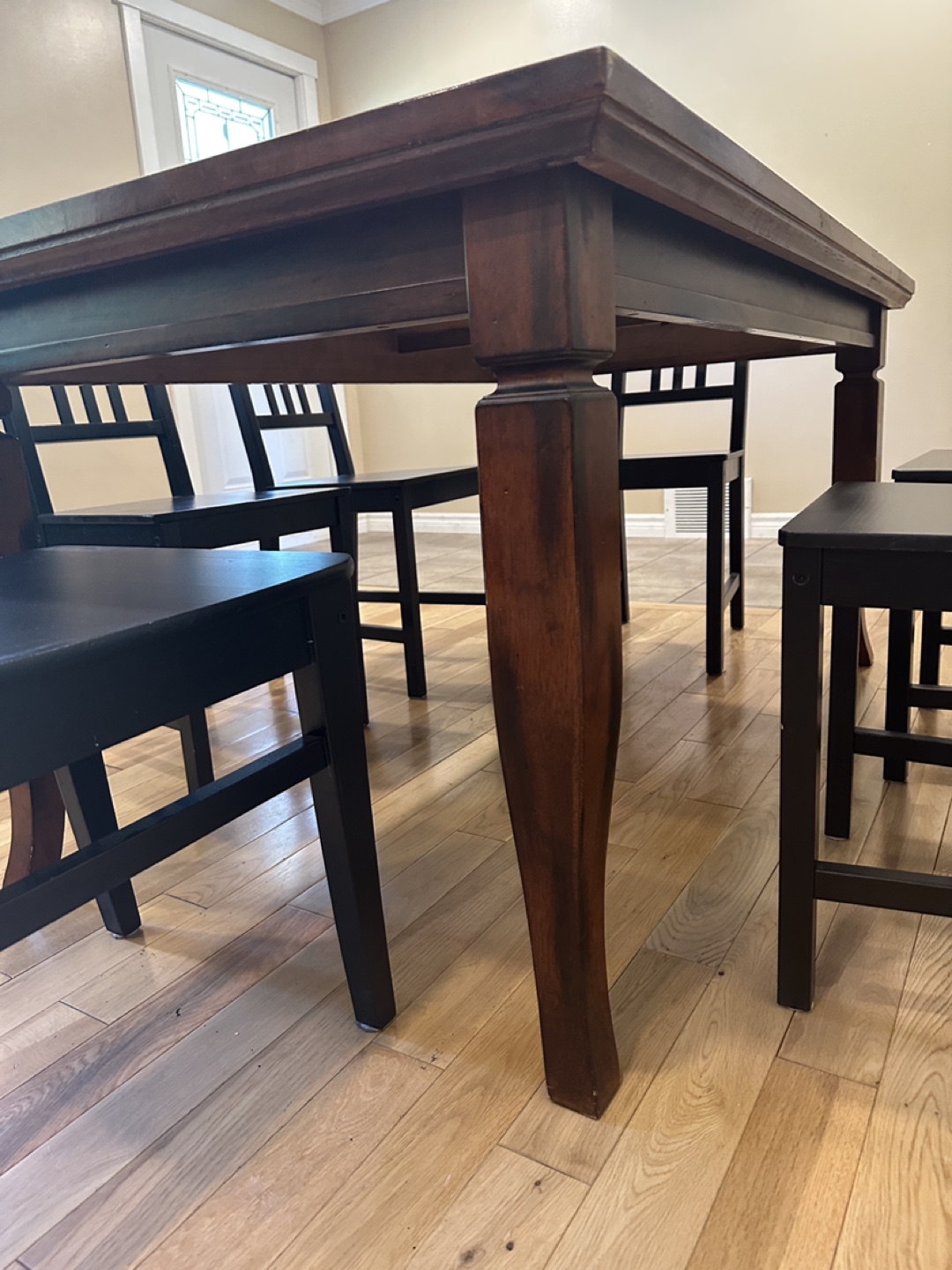Wood Dining Table with IKEA Stefan Chiars (CAN DELIVER) - photo 5