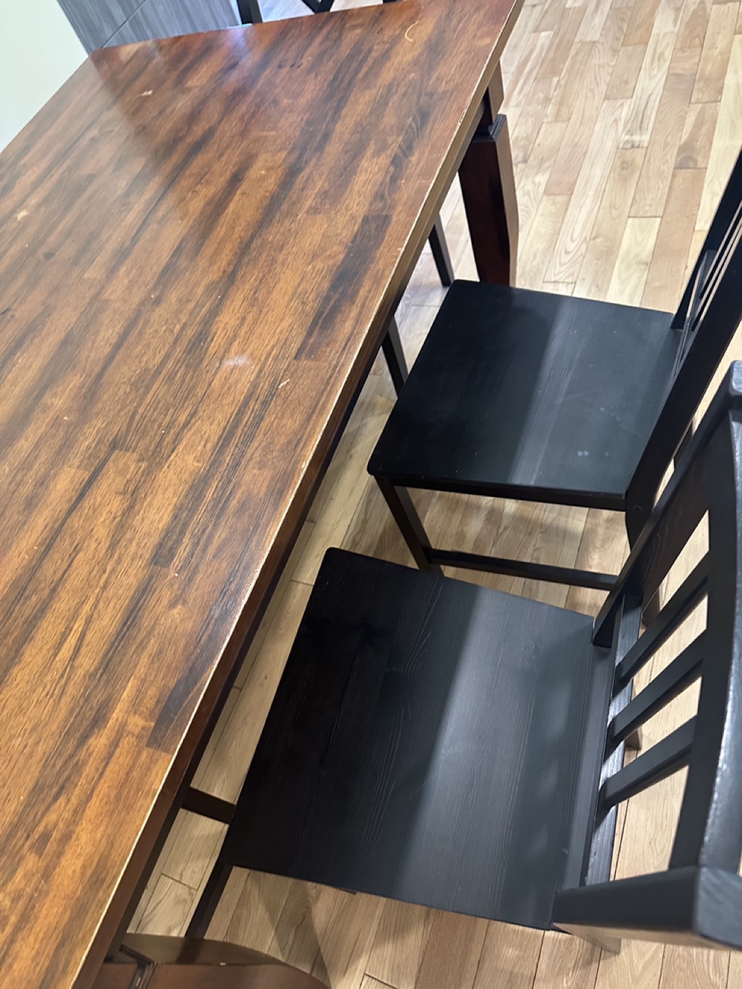 Wood Dining Table with IKEA Stefan Chiars (CAN DELIVER) - photo 4