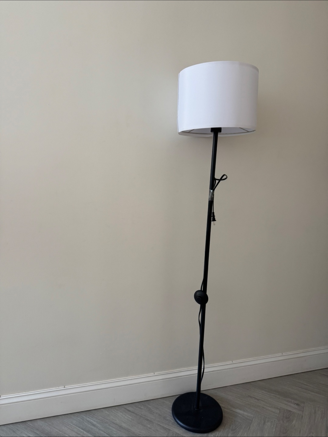 Floor Lamp - Black Stand, White Shade