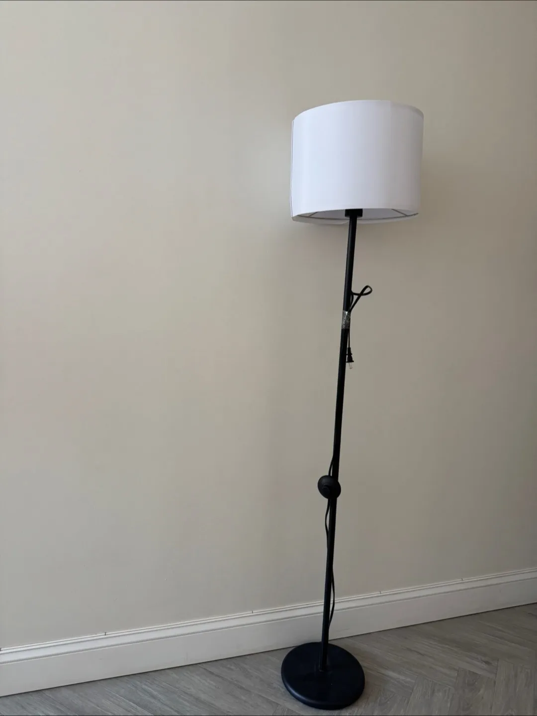 Floor Lamp - Black Stand, White Shade thumbnail