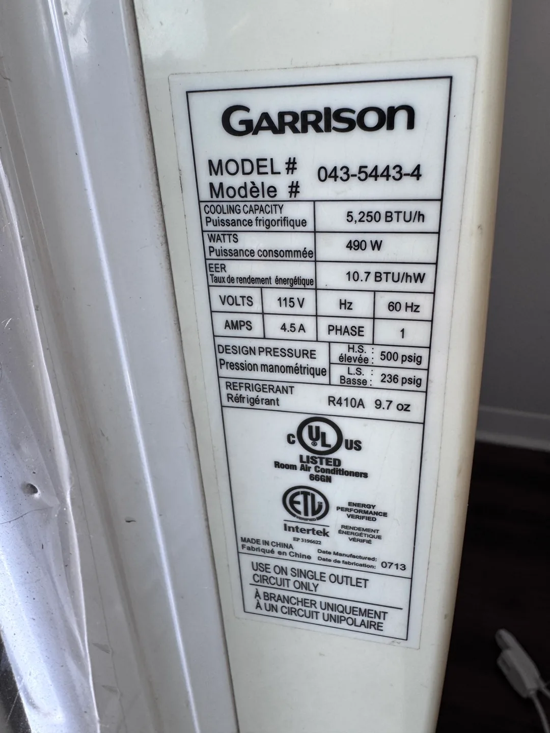 Garrison Window Air Conditioner - 5250 BT/H image indicator(3)