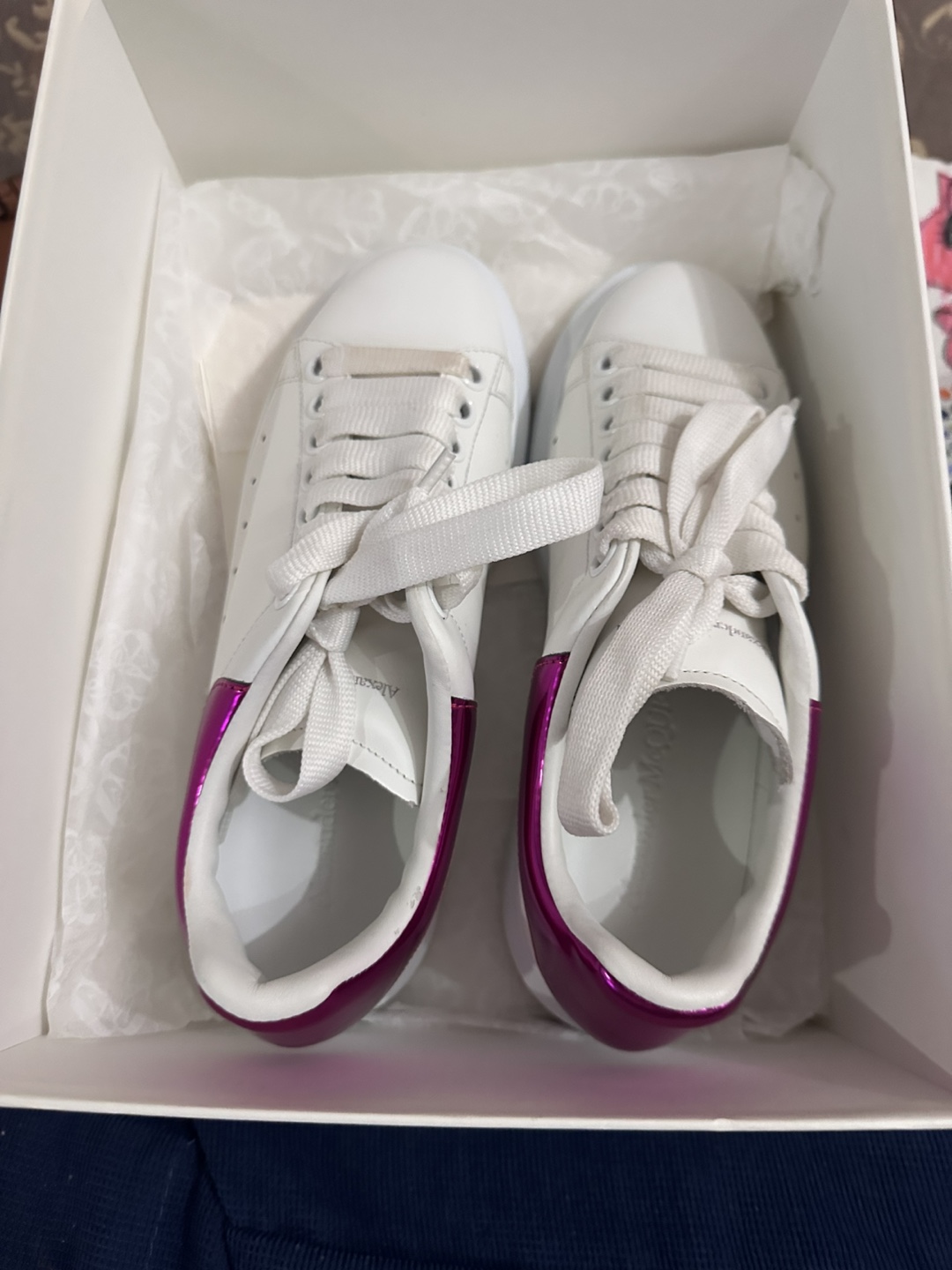 Alexander McQueen White/Fuchsia Sneakers - photo 2