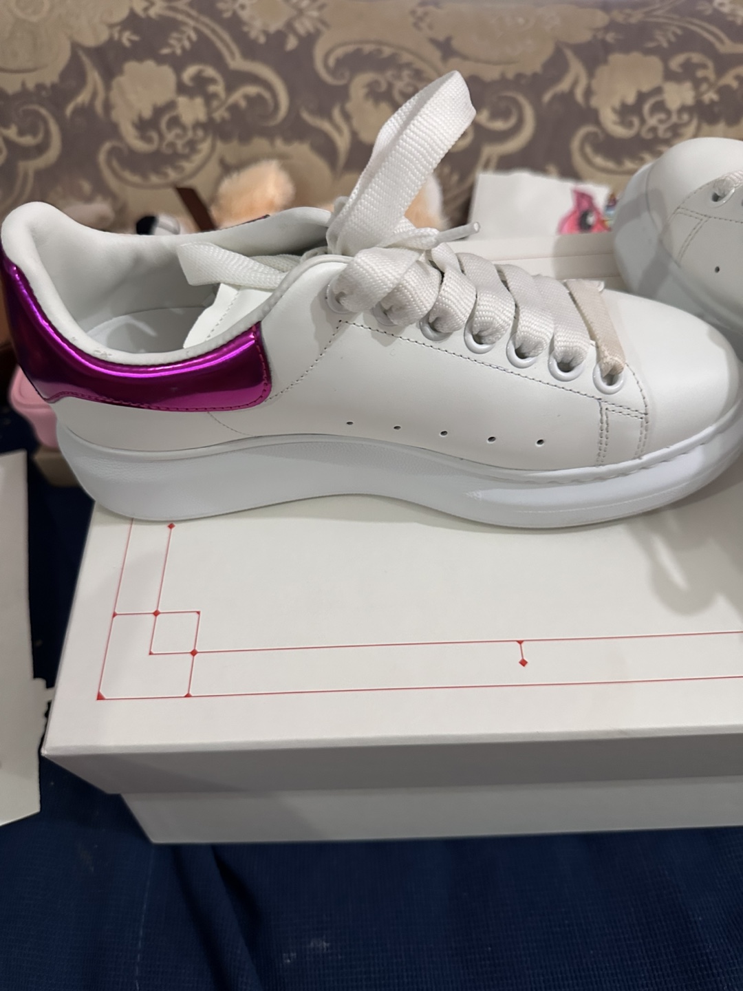 Alexander McQueen White/Fuchsia Sneakers - photo 4