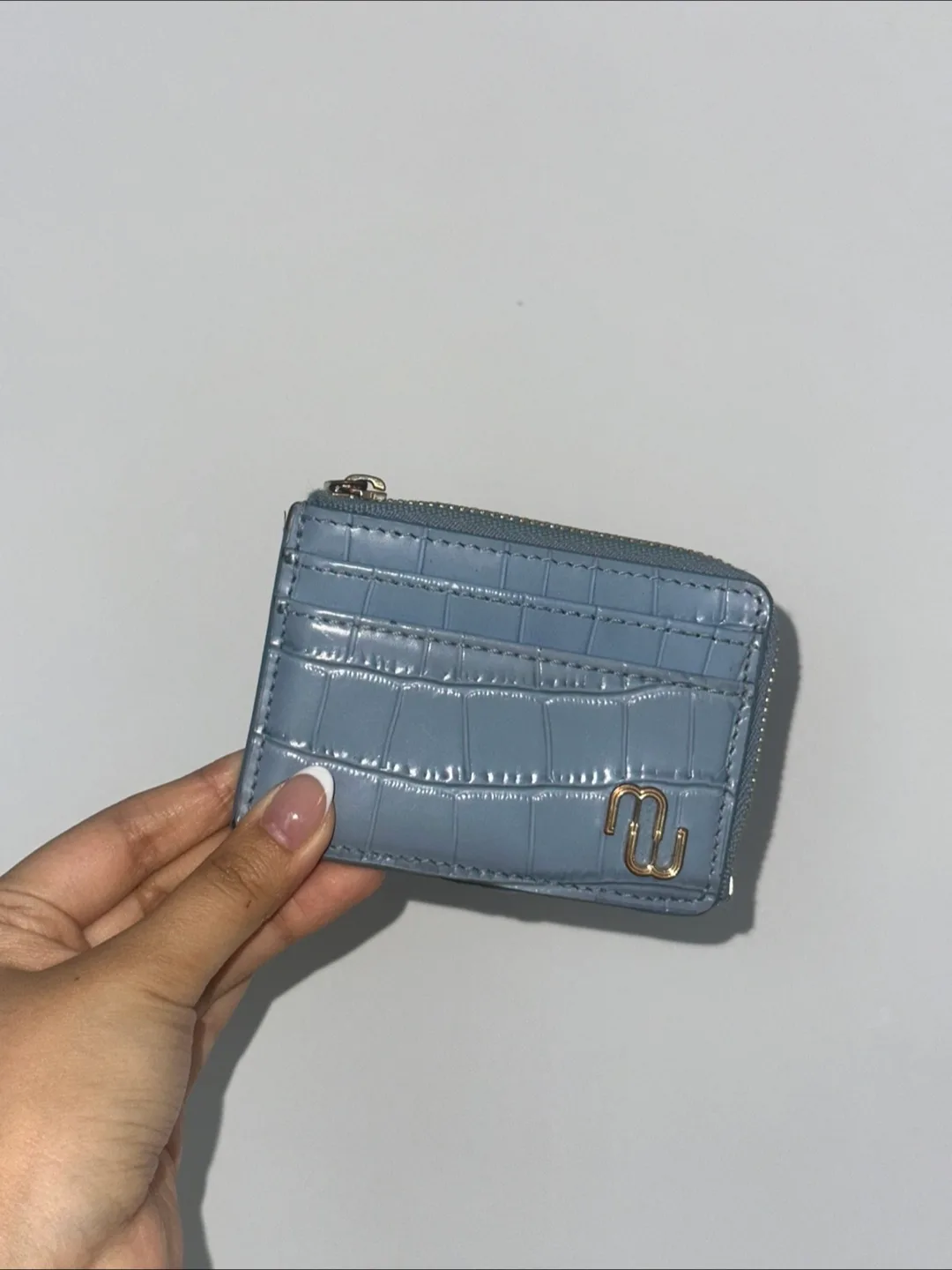 Maje Blue Leather Card Holder