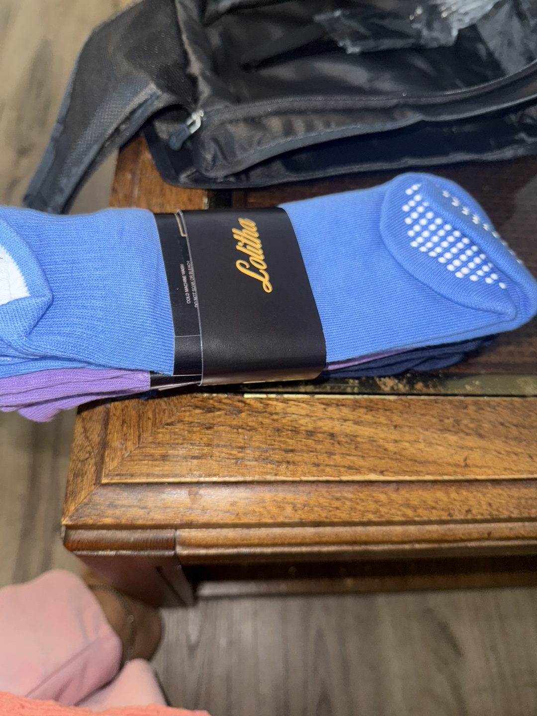 Lolitha Socks with Grips - Blue, Purple, Black - photo 4