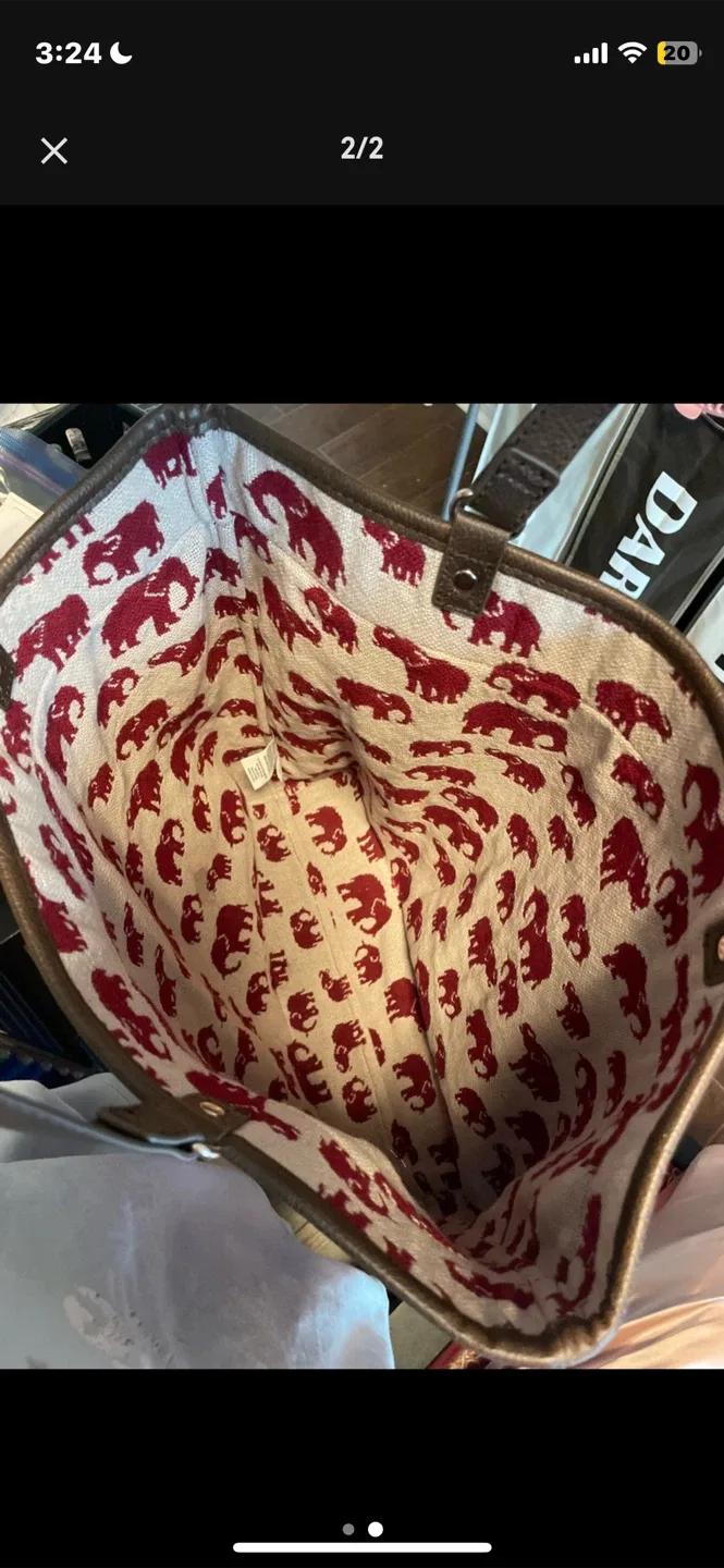 Thirty-One Gifts Elephant Print Tote Bag image indicator(2)