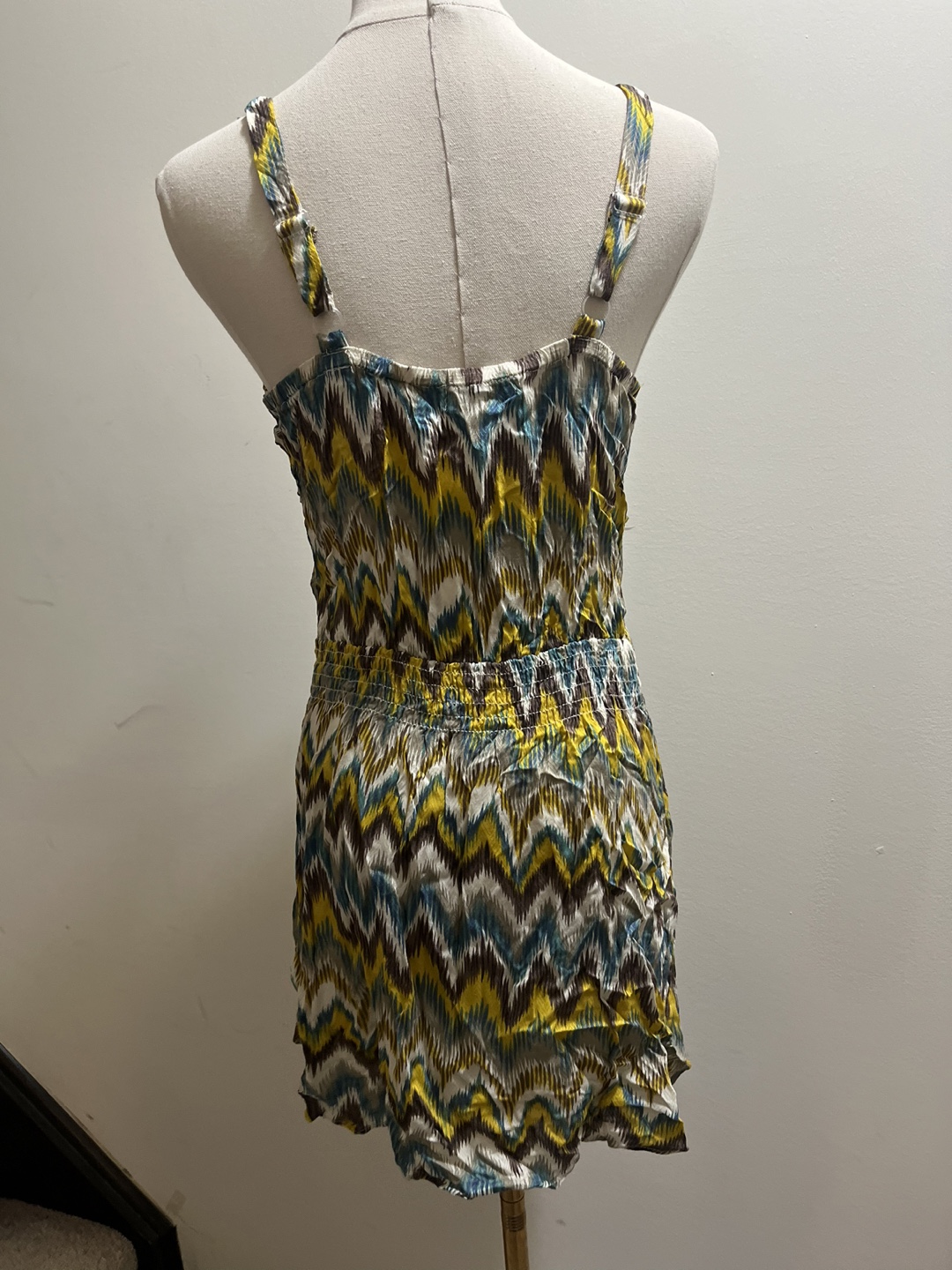 Striking Patterned Dress with teal lace sz S - photo 3