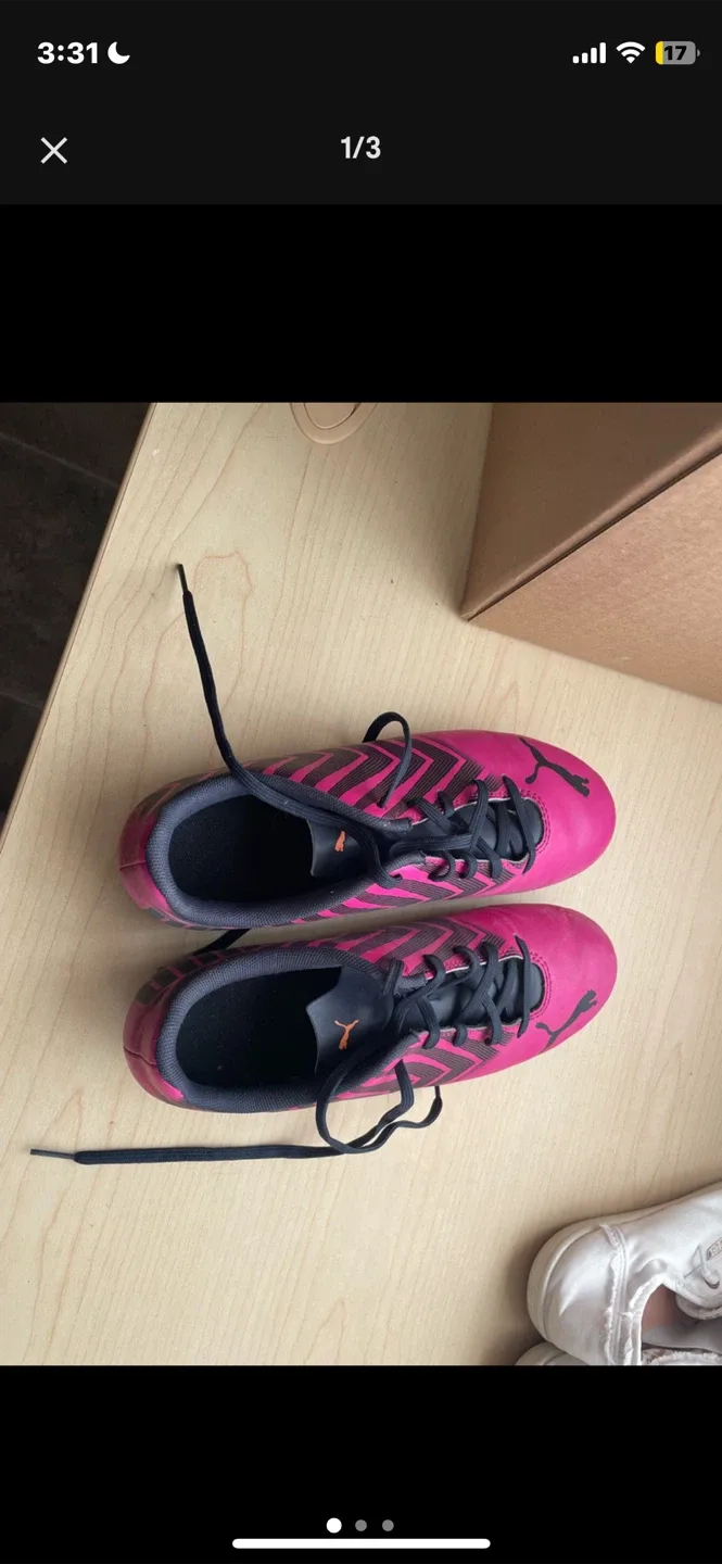 Puma Pink Soccer Cleats & Adidas Shin Guards image indicator(3)