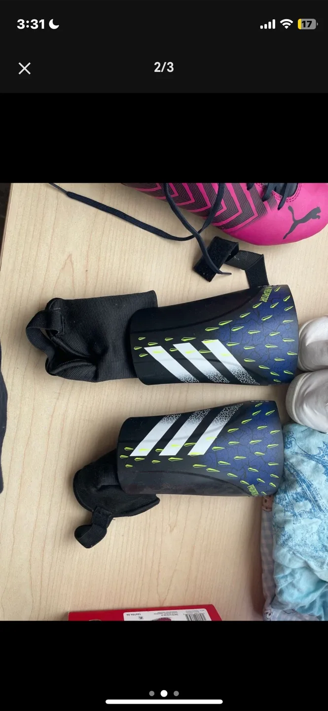 Puma Pink Soccer Cleats & Adidas Shin Guards image indicator(2)