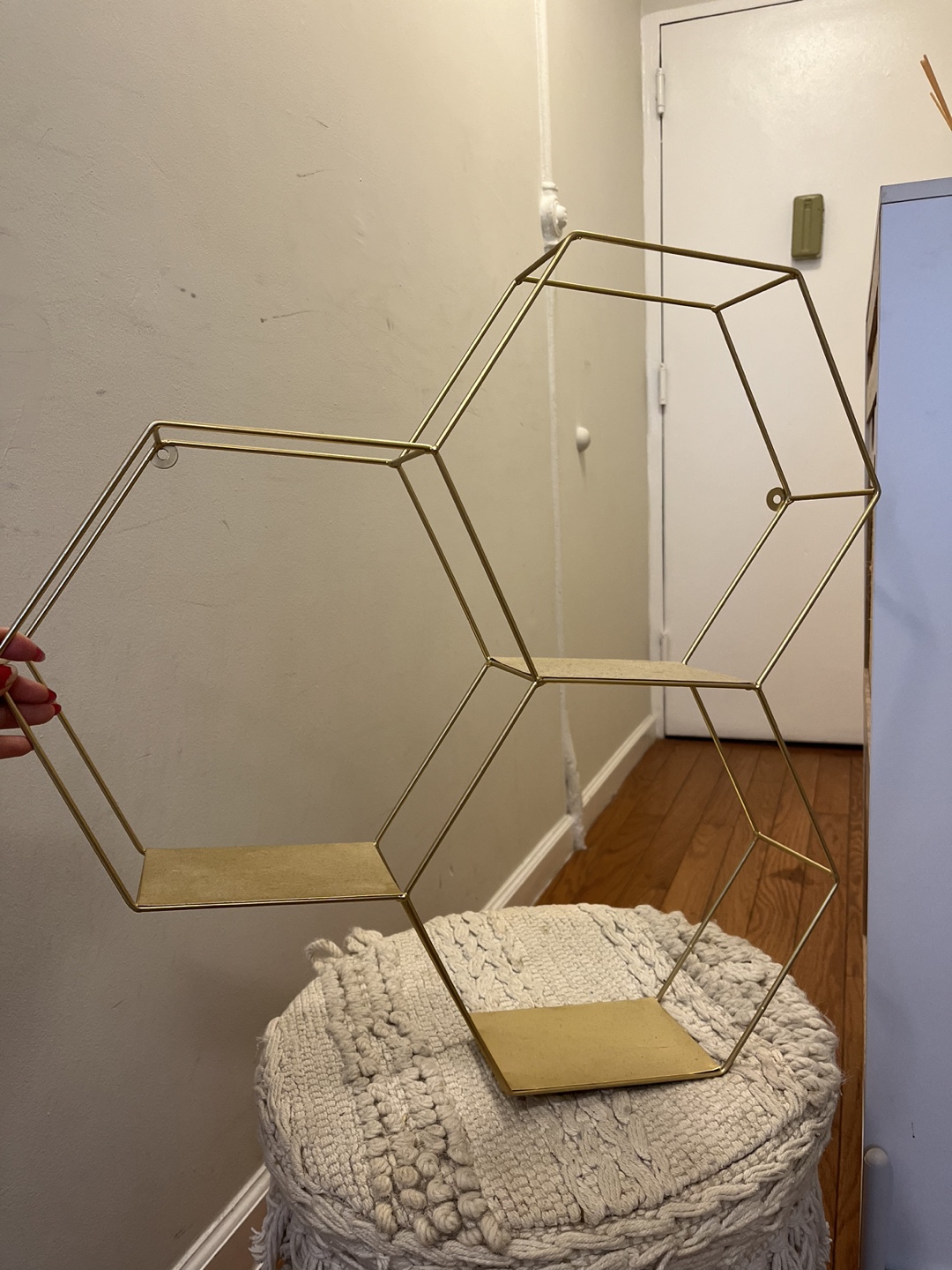 Gold Hexagon Wall Shelf - Modern Design - photo 2