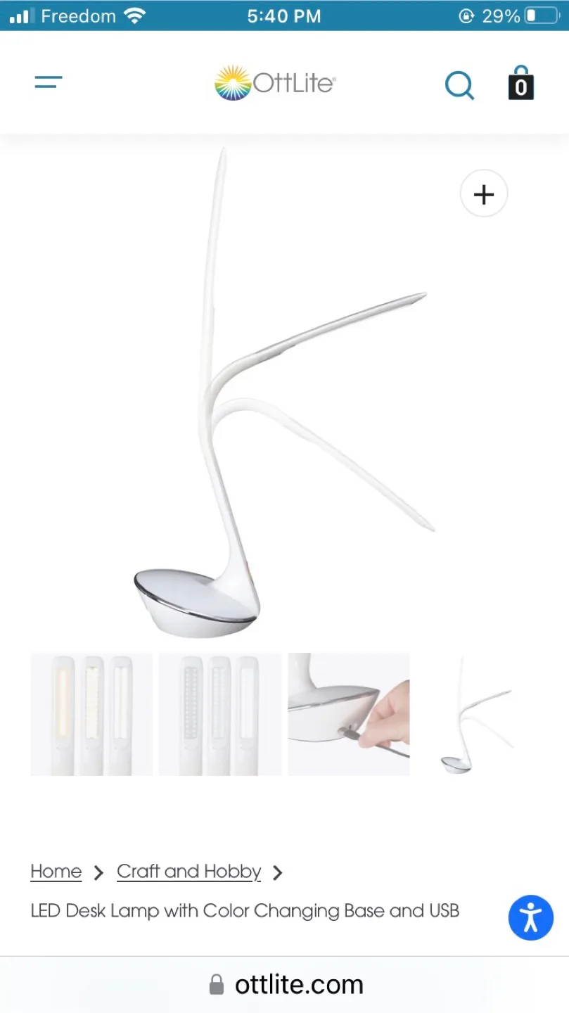 OttLite LED Desk Lamp w/ Colour Changing Base & USB image indicator(4)