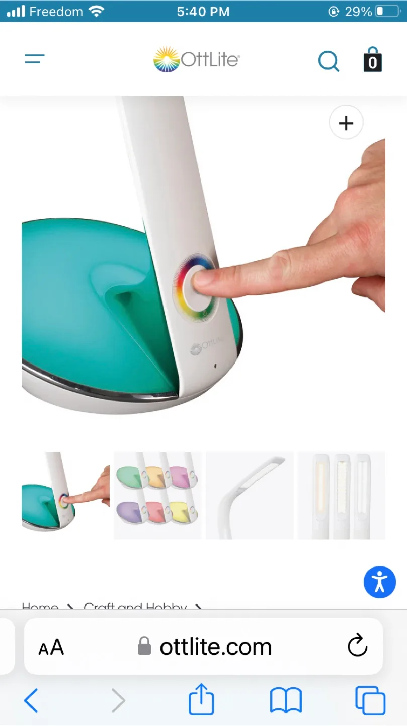 OttLite LED Desk Lamp w/ Colour Changing Base & USB image indicator(2)