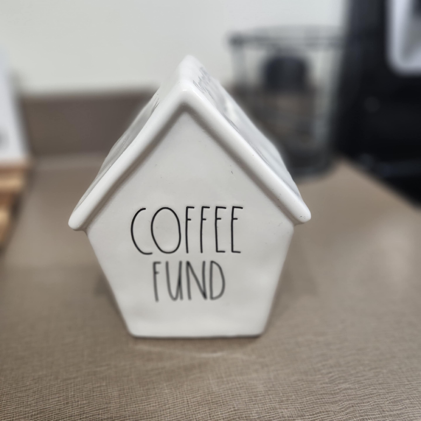 Rae Dunn Coffee Fund Coin Bank