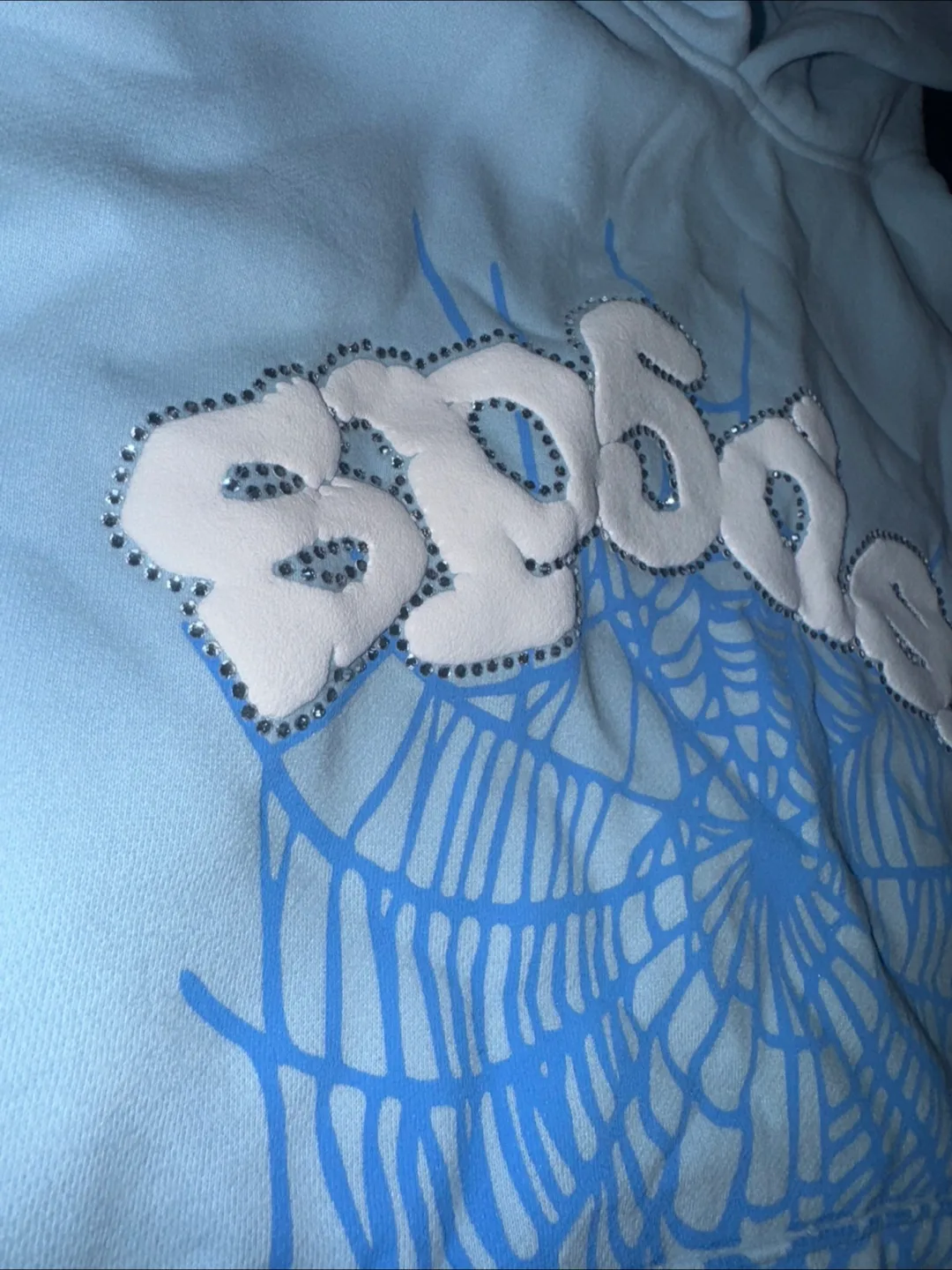 Sp5der Hoodie - Blue, Size M 🚨 thumbnail