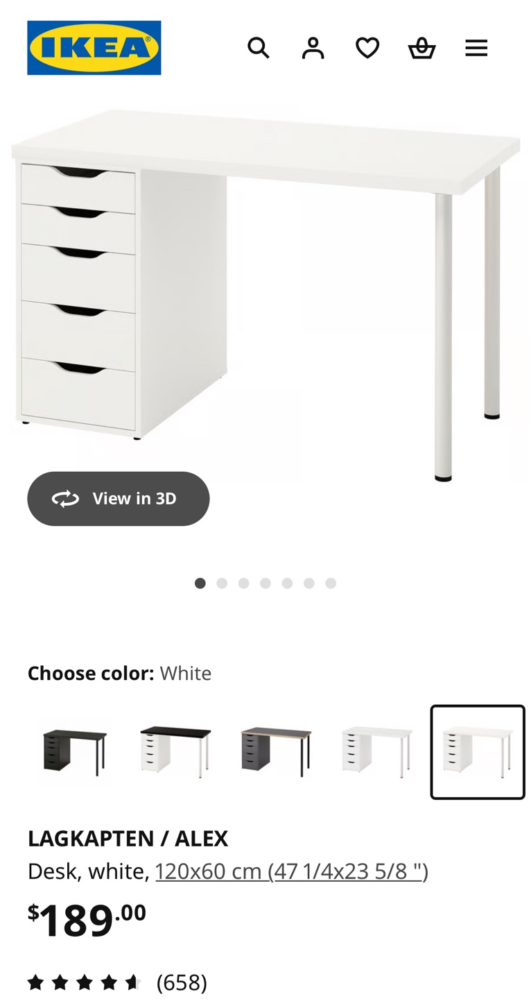 Ikea white wooden desk with drawers and desktop shelf - photo 4
