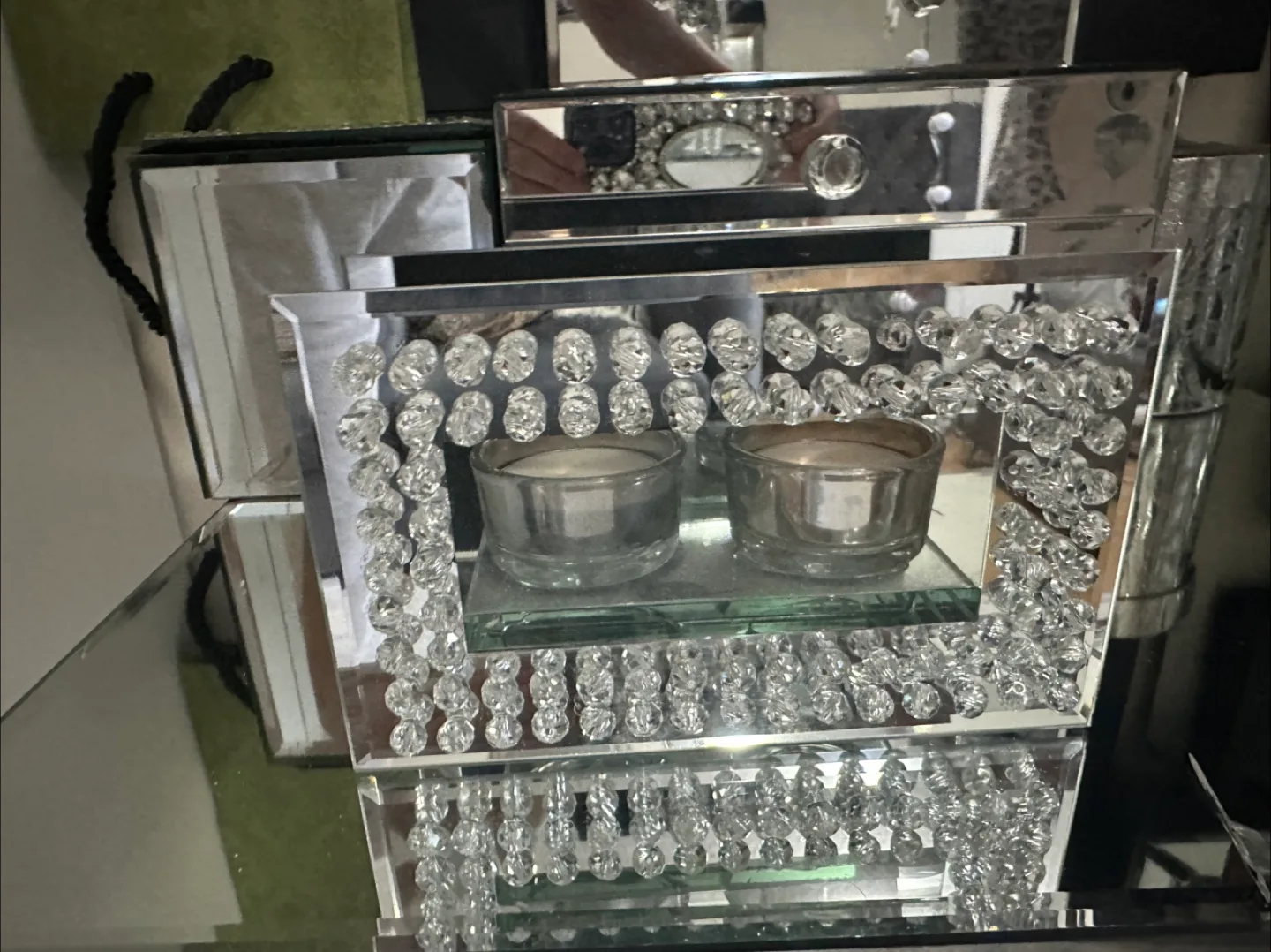 Mirrored Crystal Candle Holder thumbnail