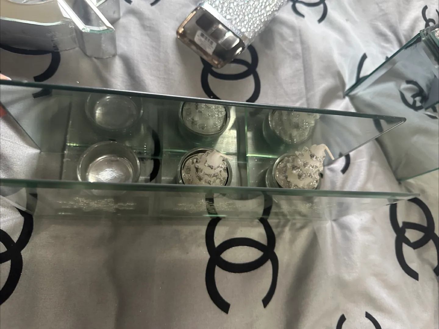 Mirrored Crystal Candle Holder image indicator(7)