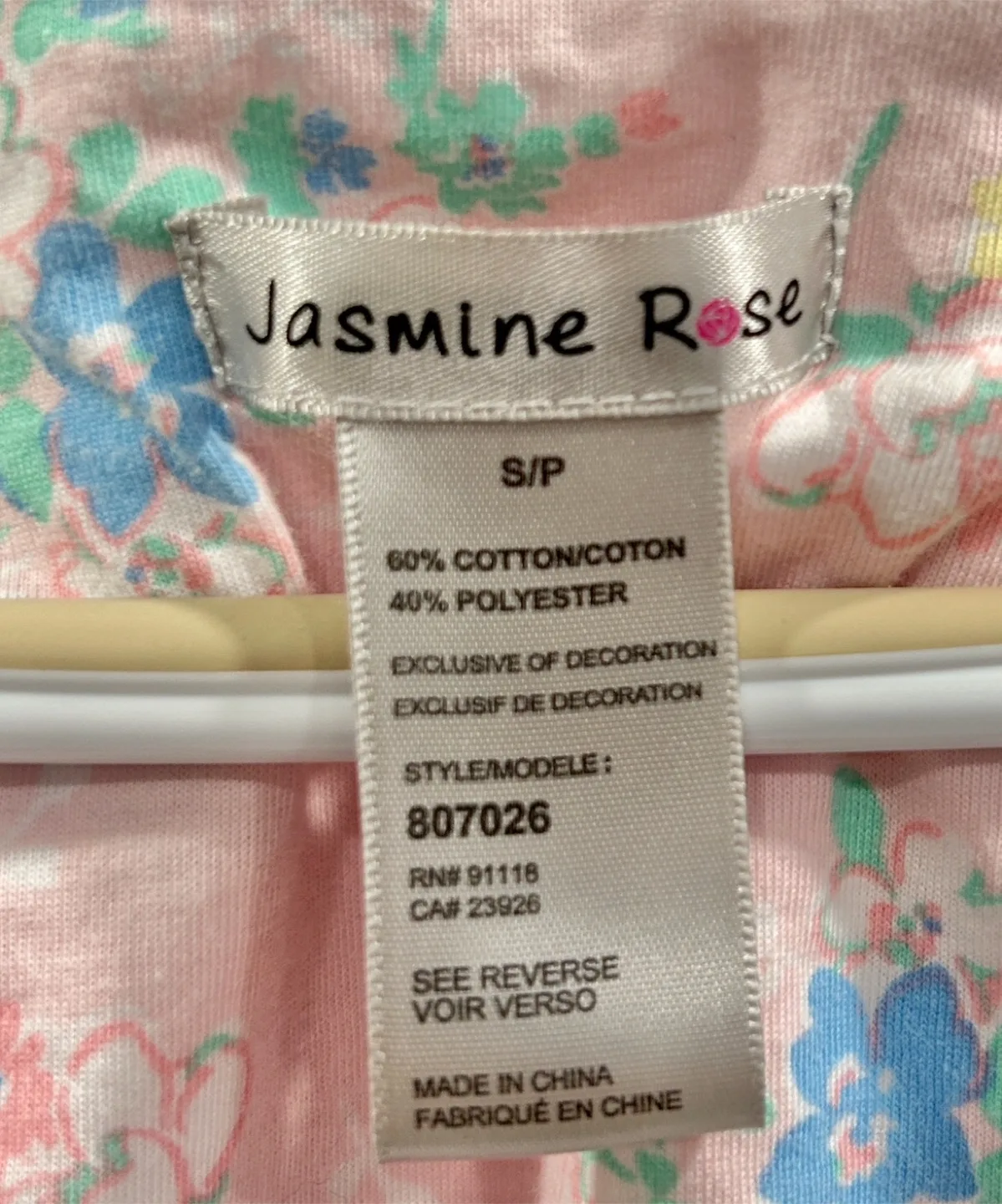 Pink Floral Sleeveless Womens Night Gown (Jasmine Rose) image indicator(4)