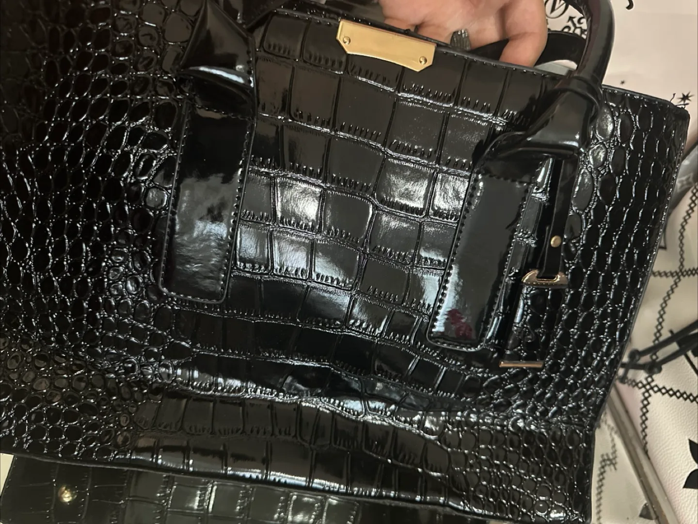 2 pieces Brown Patterned Handbag image indicator(2)