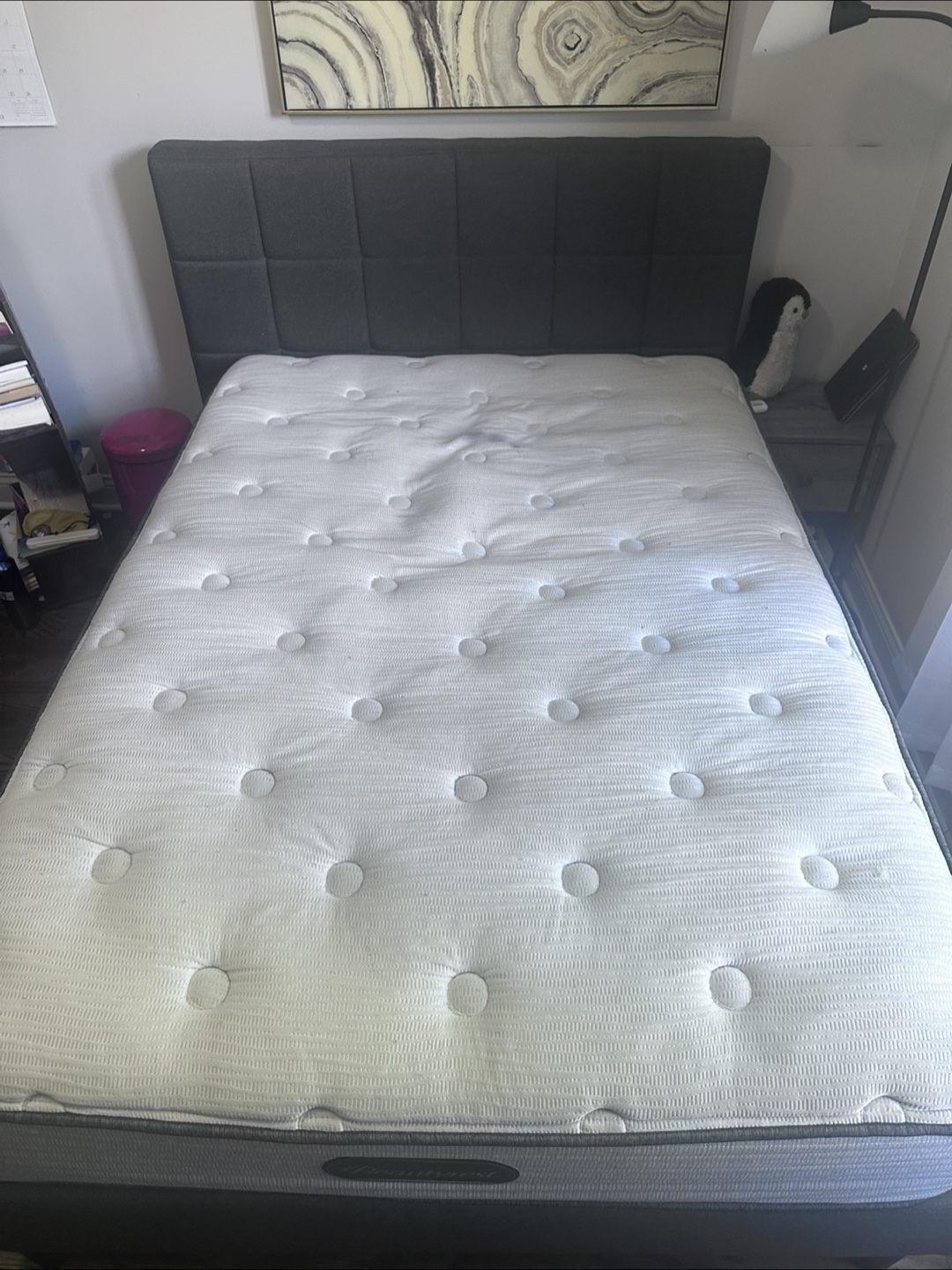 Full Size Beautyrest Mattress & Gray Bed Frame - photo 3