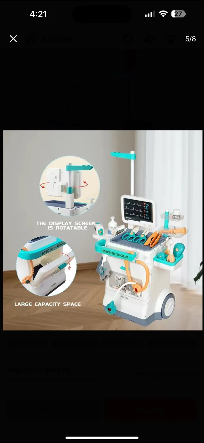 Deejoy Toy Doctor Kit for Kids, Pretend Medical Station image indicator(4)