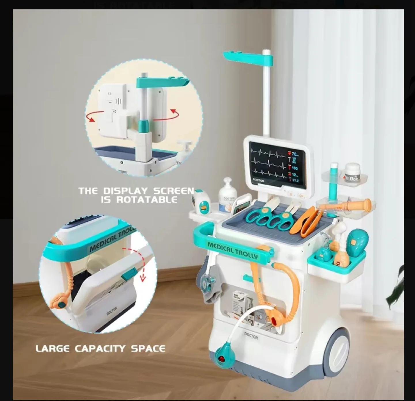 Deejoy Toy Doctor Kit for Kids, Pretend Medical Station image indicator(9)