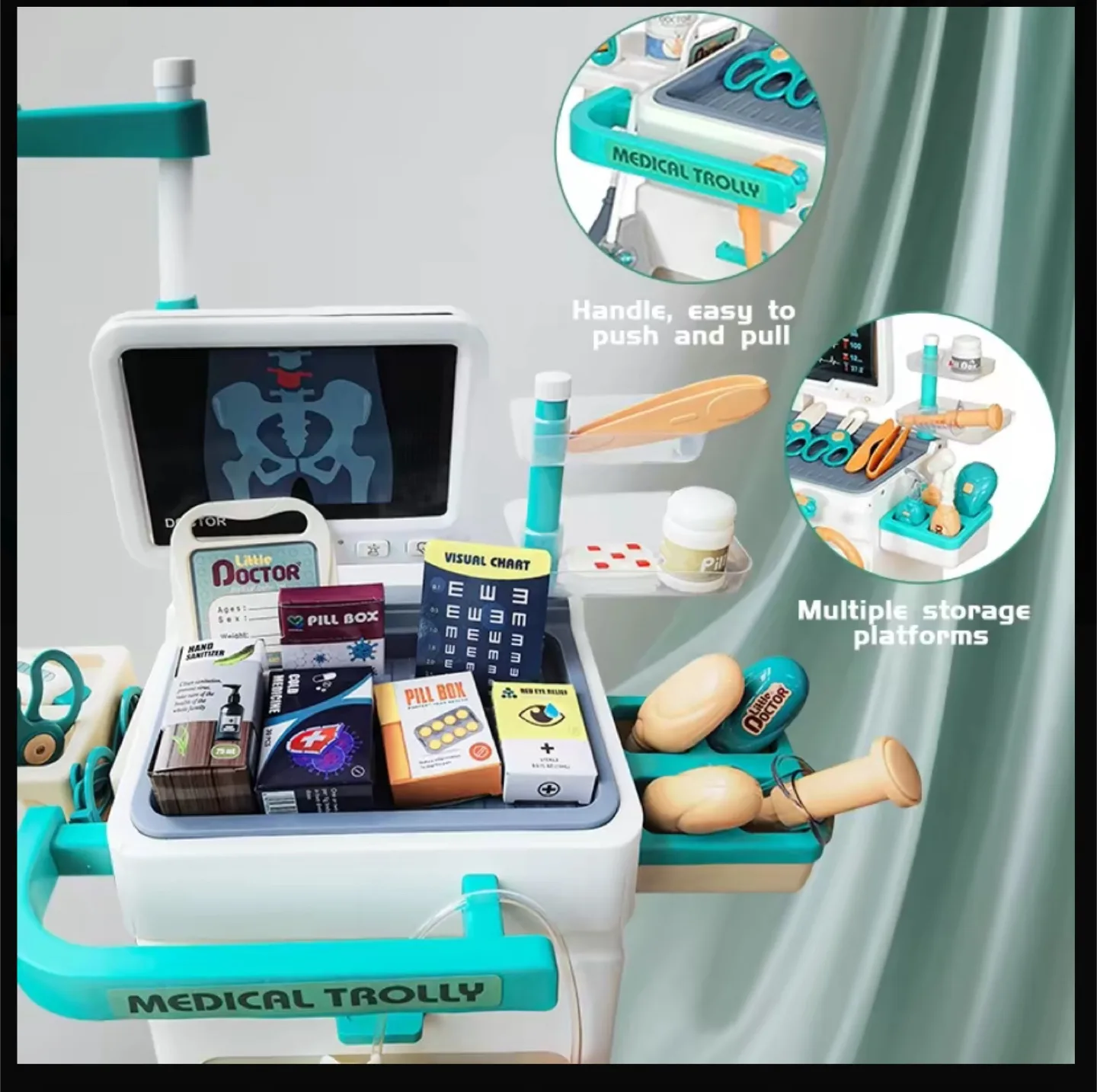 Deejoy Toy Doctor Kit for Kids, Pretend Medical Station image indicator(5)