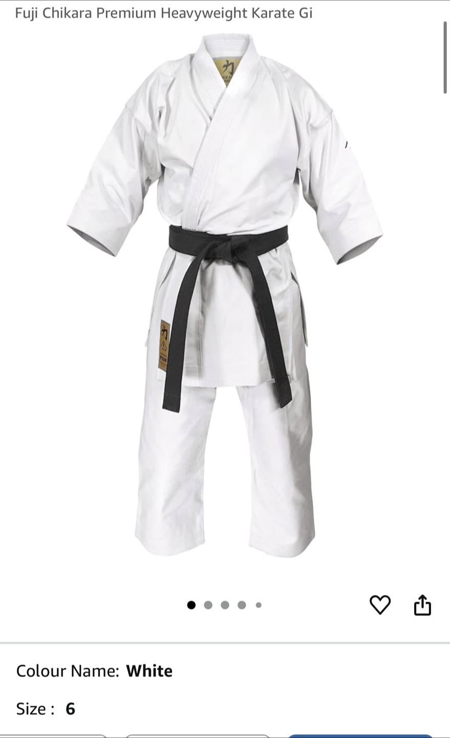 Fuji Chikara Premium Heavyweight Karate Gi - Size 6