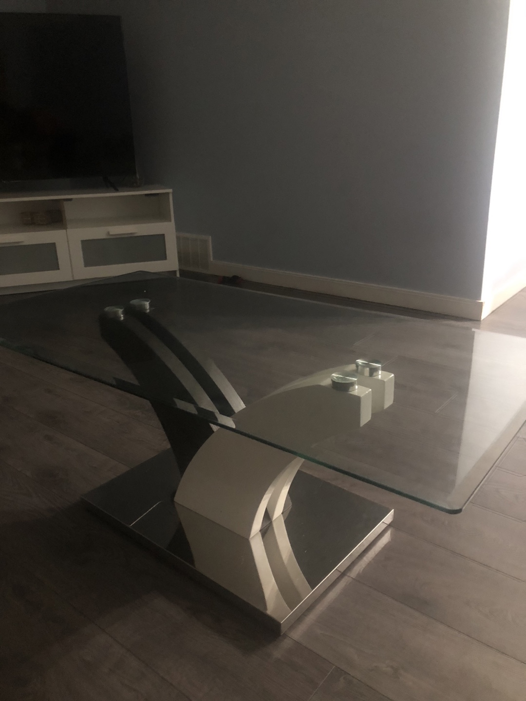 Glass Coffee Table with Modern Base - photo 2