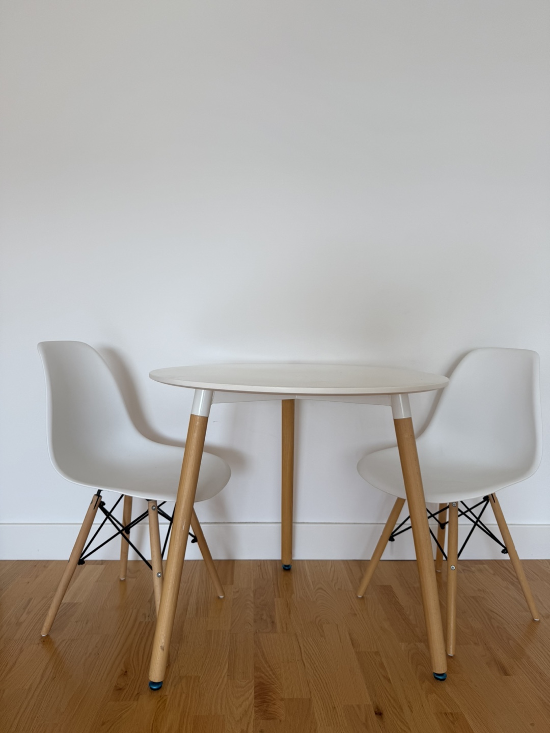 Round Dining Table with Two Chairs