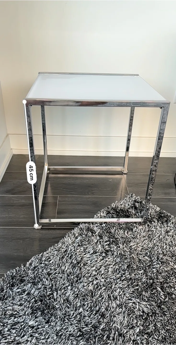 Nesting Tables, Chrome & White Glass image indicator(7)