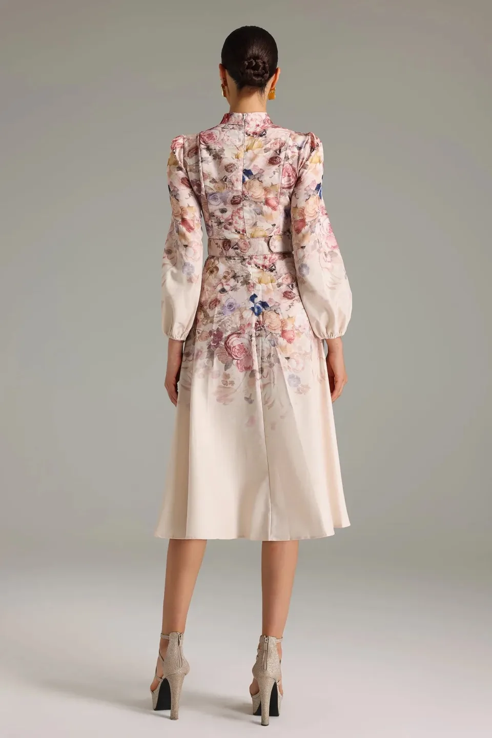 Floral Print Belted Midi Dress Small image indicator(5)