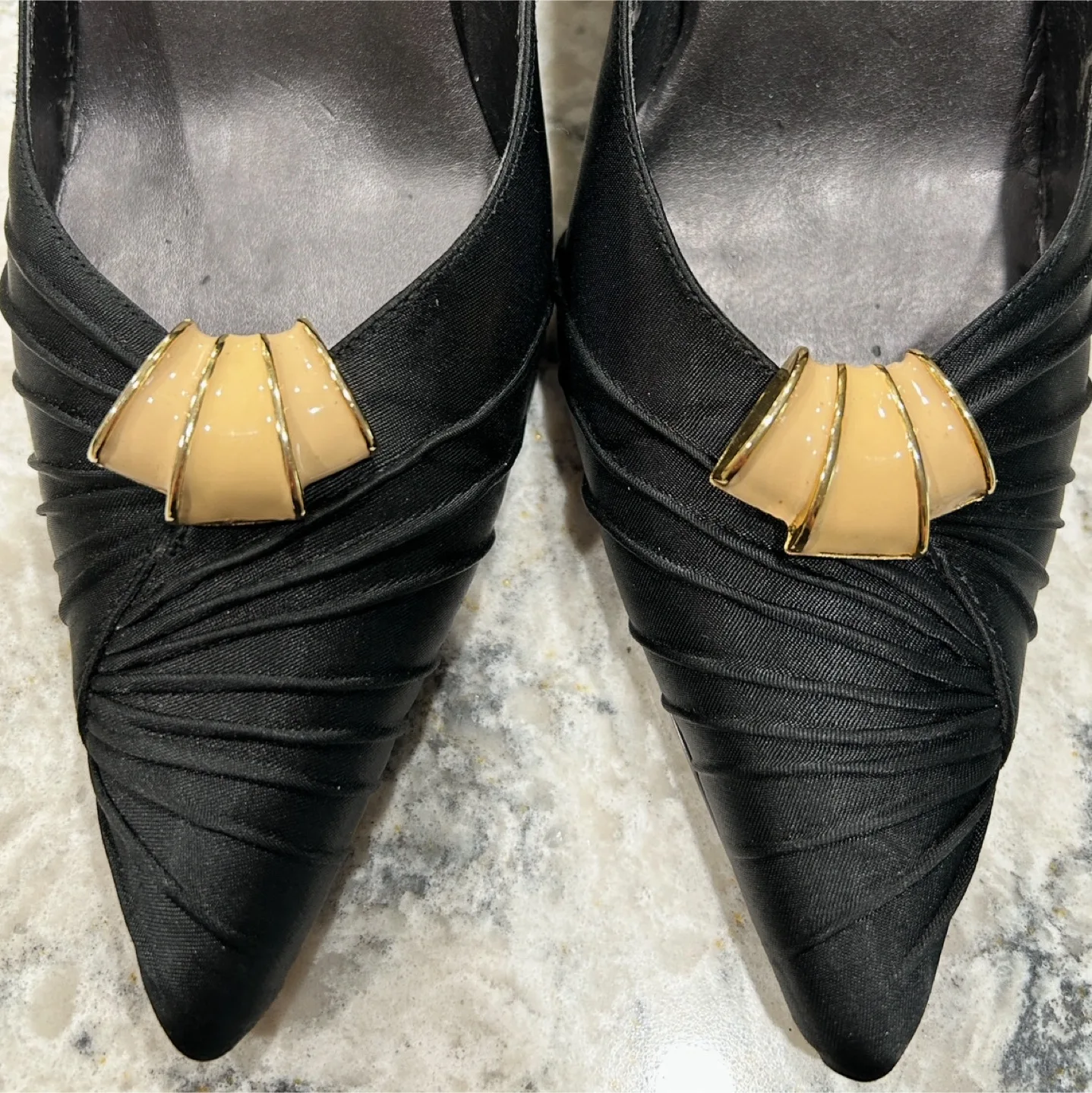 Vintage Gold and Silver Toned Shoe Clamps image indicator(3)