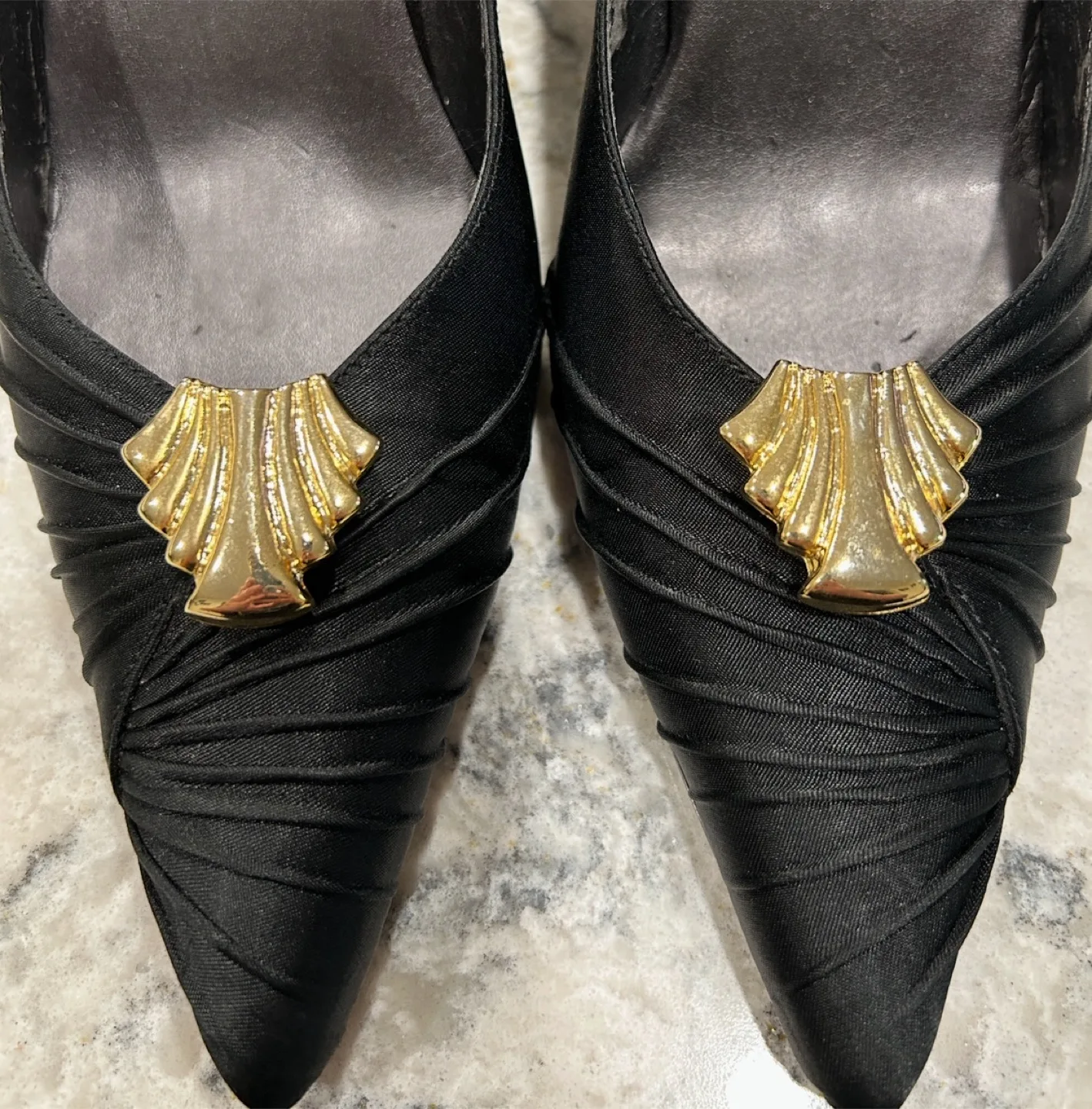 Vintage Gold and Silver Toned Shoe Clamps image indicator(9)