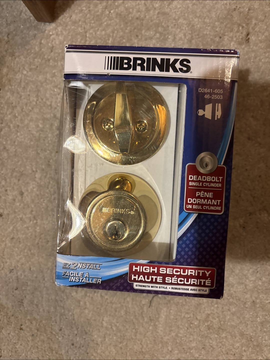 Brinks Polished Brass Single Cylinder Deadbolt