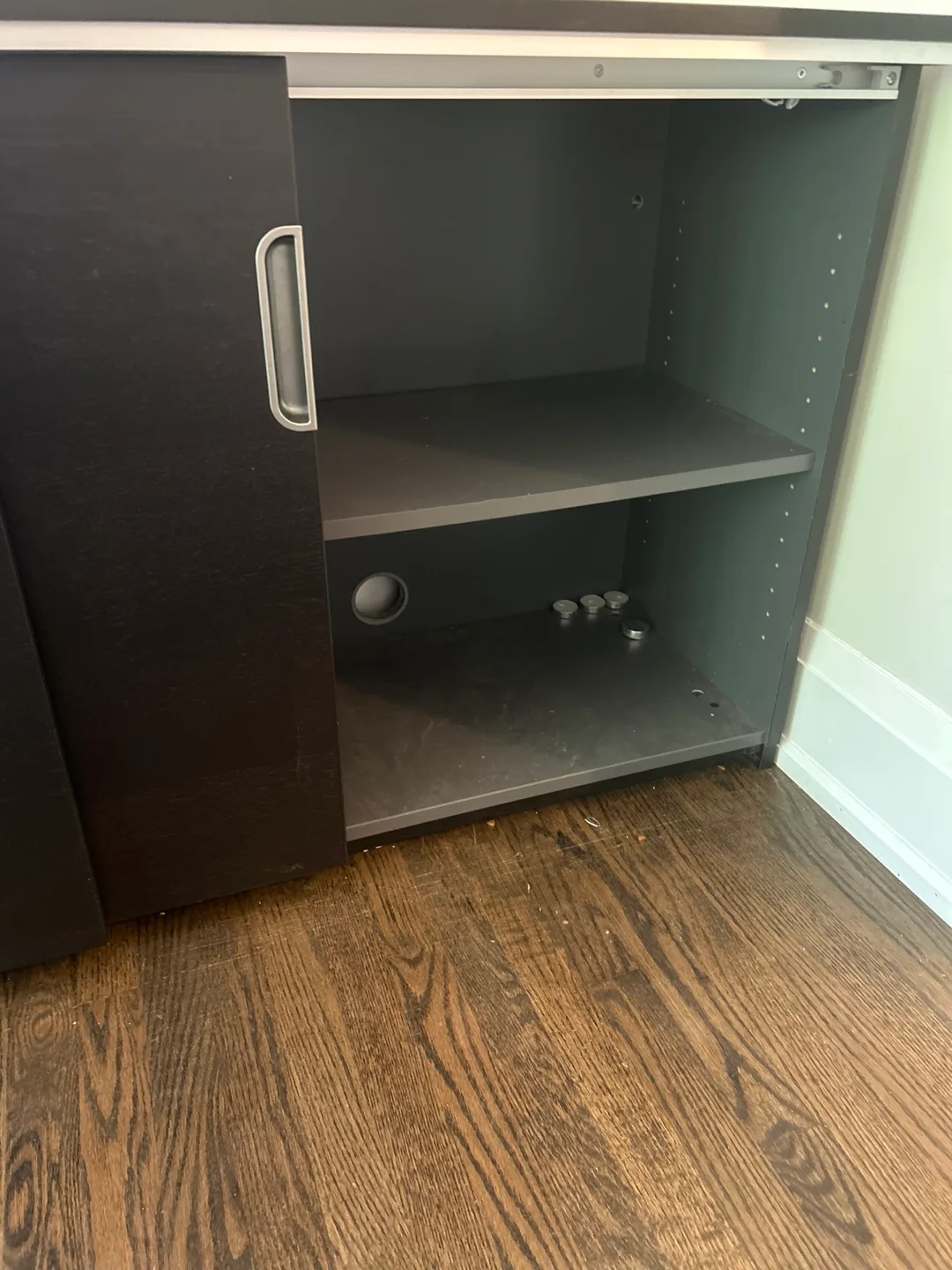 Dark Brown Cabinet with Sliding Door thumbnail