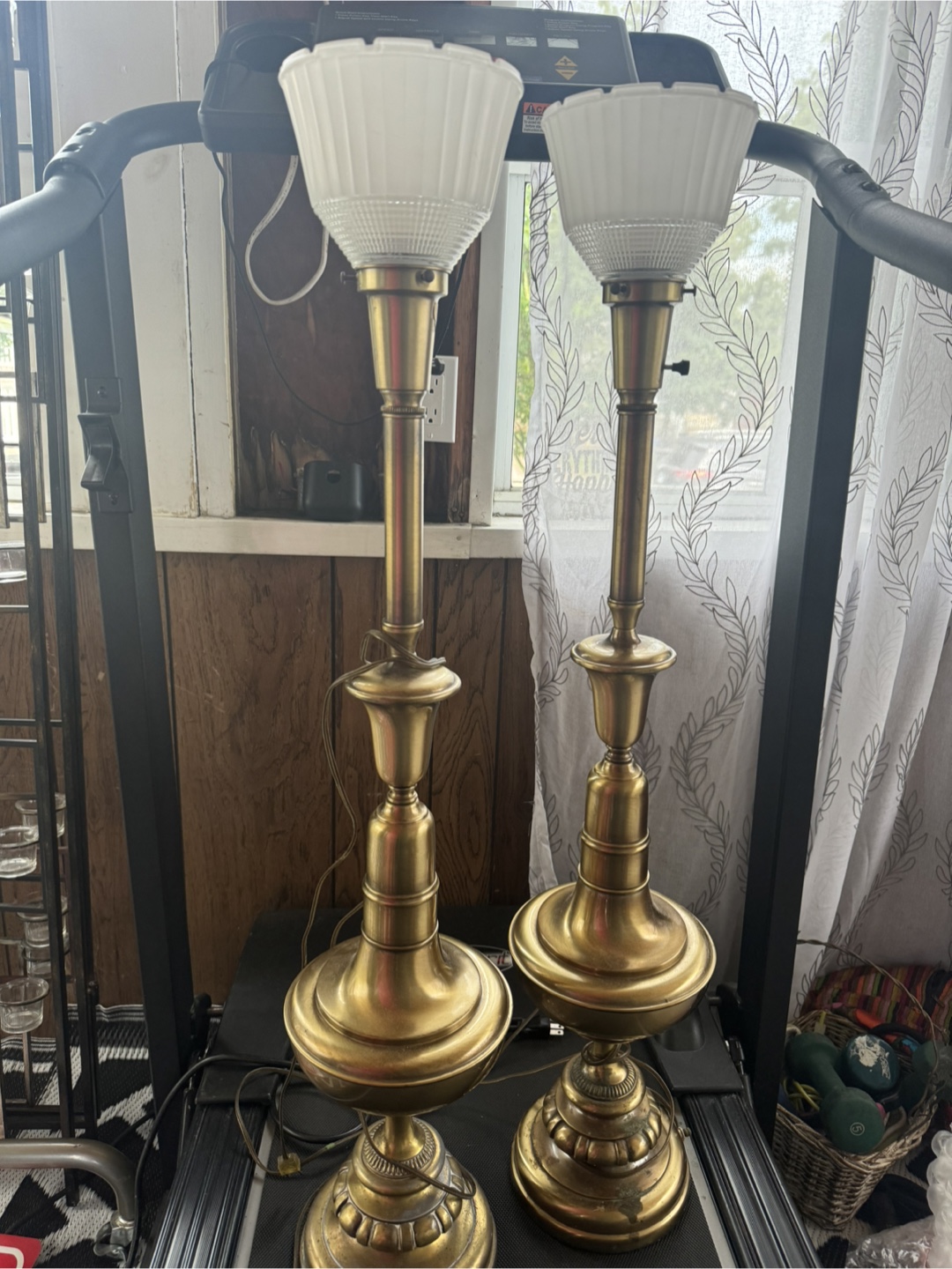 Vintage Brass Table Lamps - Set of 2