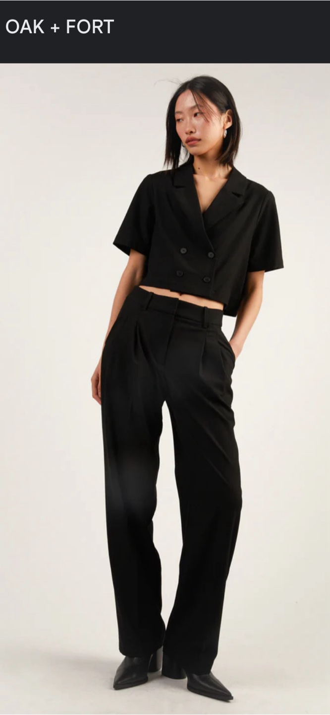 OAK + FORT Double-Breasted Cropped Blouse  - L - photo 4
